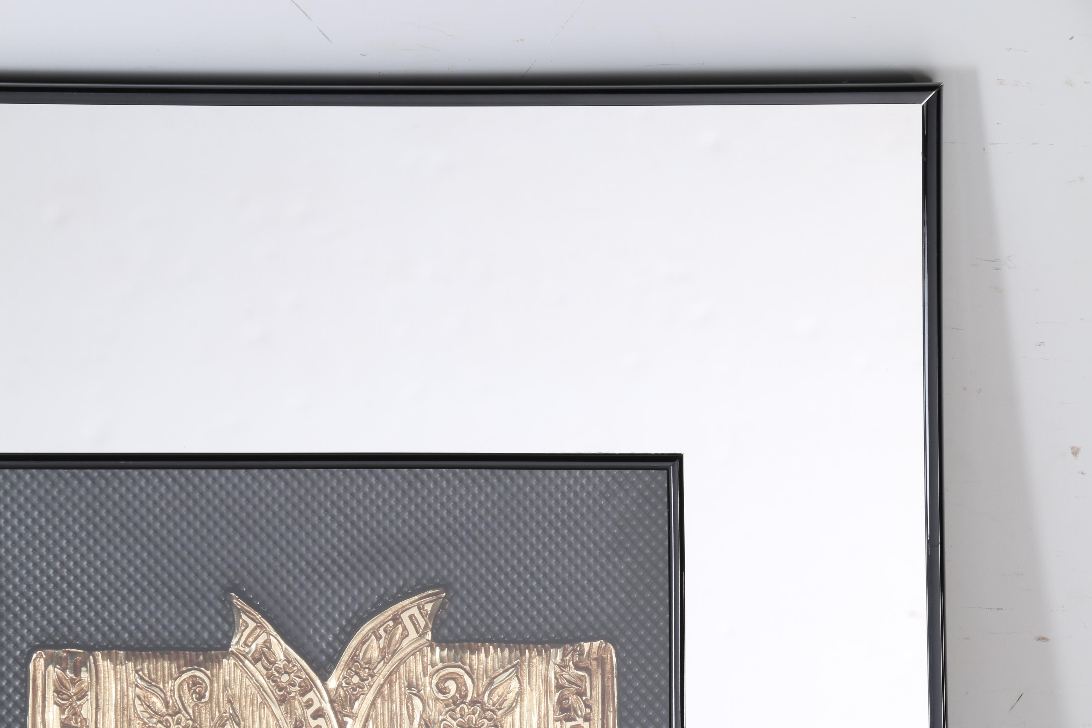 Chinese Inspired Carved Wooden Scenes in Mirrored Frames