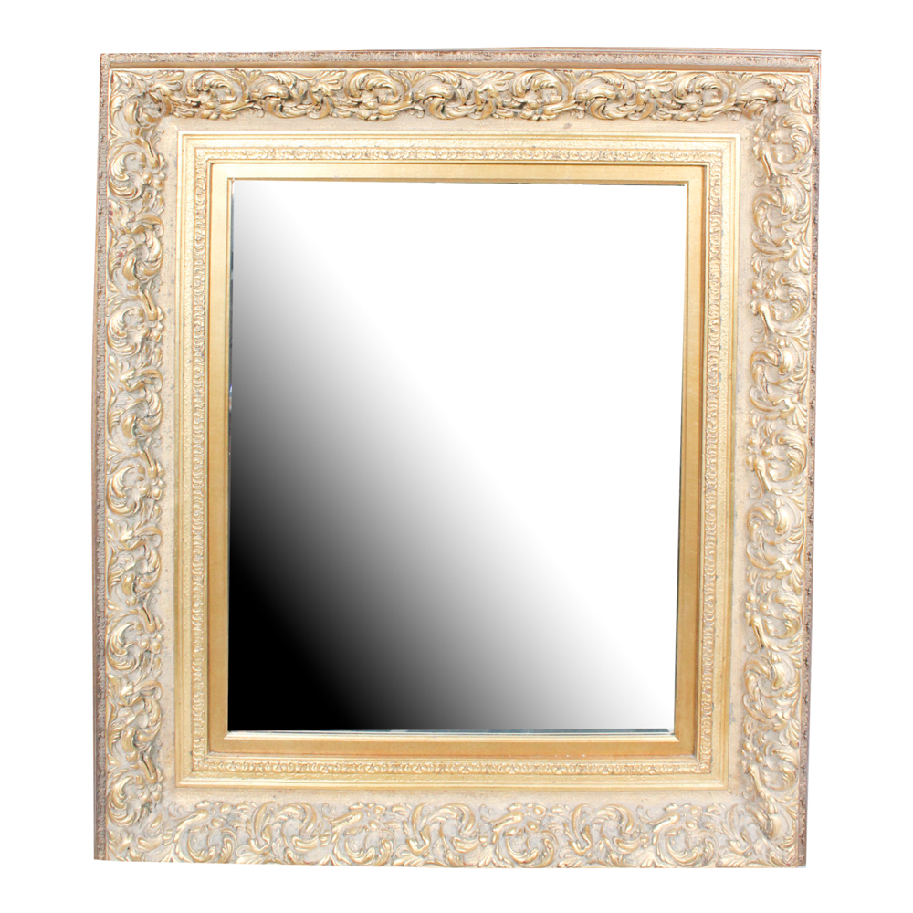 Large Gold-Tone Wall Mirror