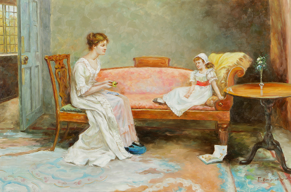 E. Bonington Oil Painting on Canvas Impressionistic Style