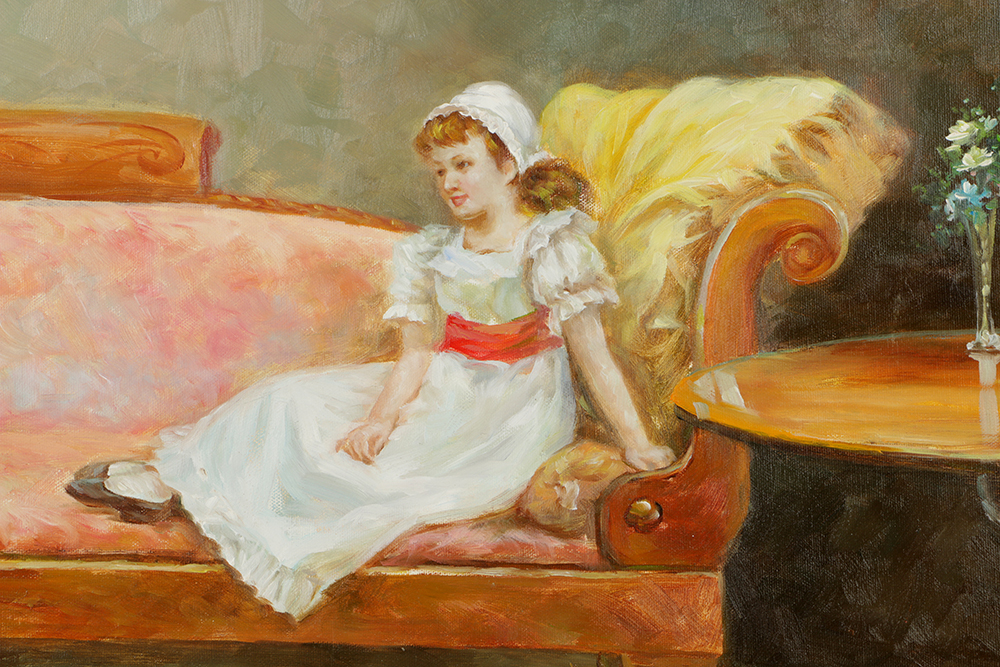 E. Bonington Oil Painting on Canvas Impressionistic Style