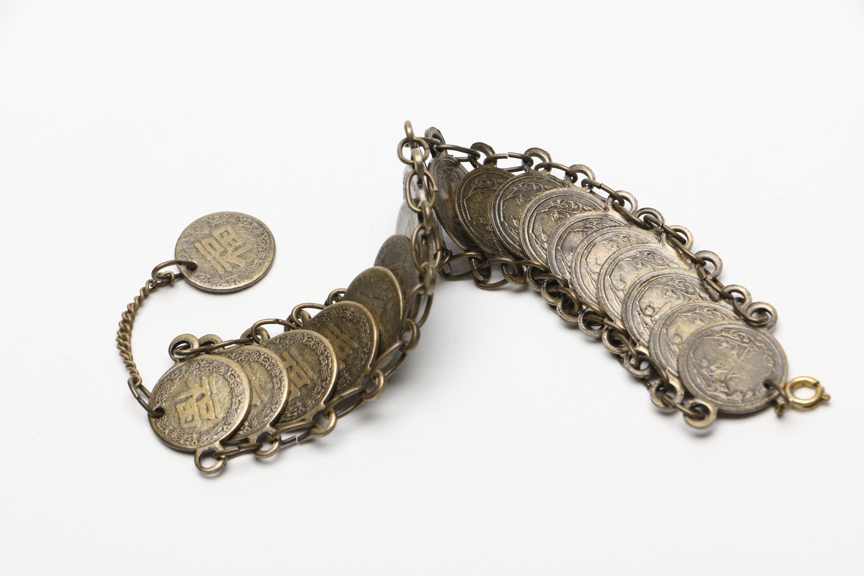 Coin Necklace and Bracelets