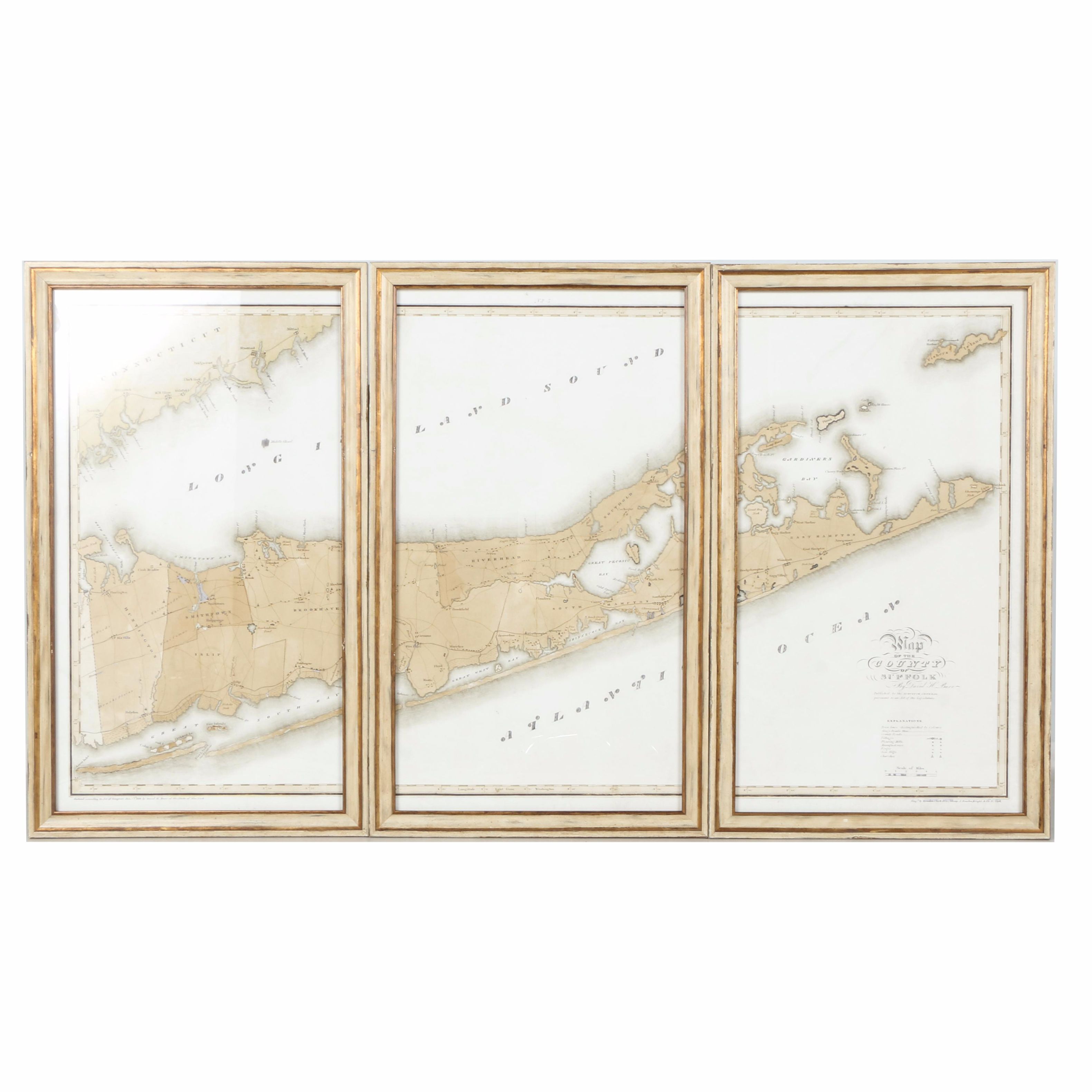 Long Island Triptych Giclee Map