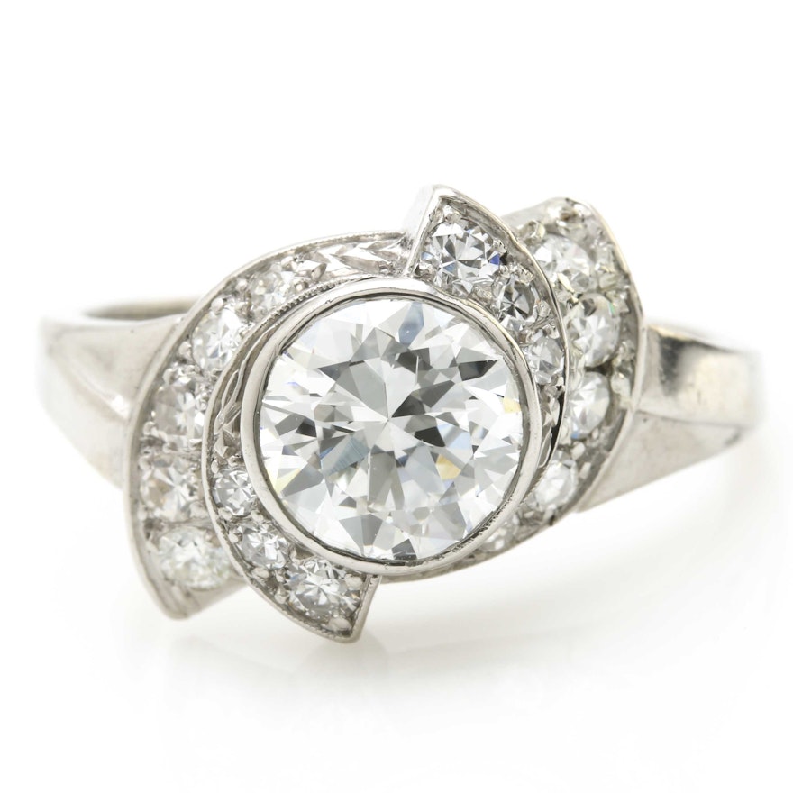 Palladium 1.58 CTW Diamond Ring