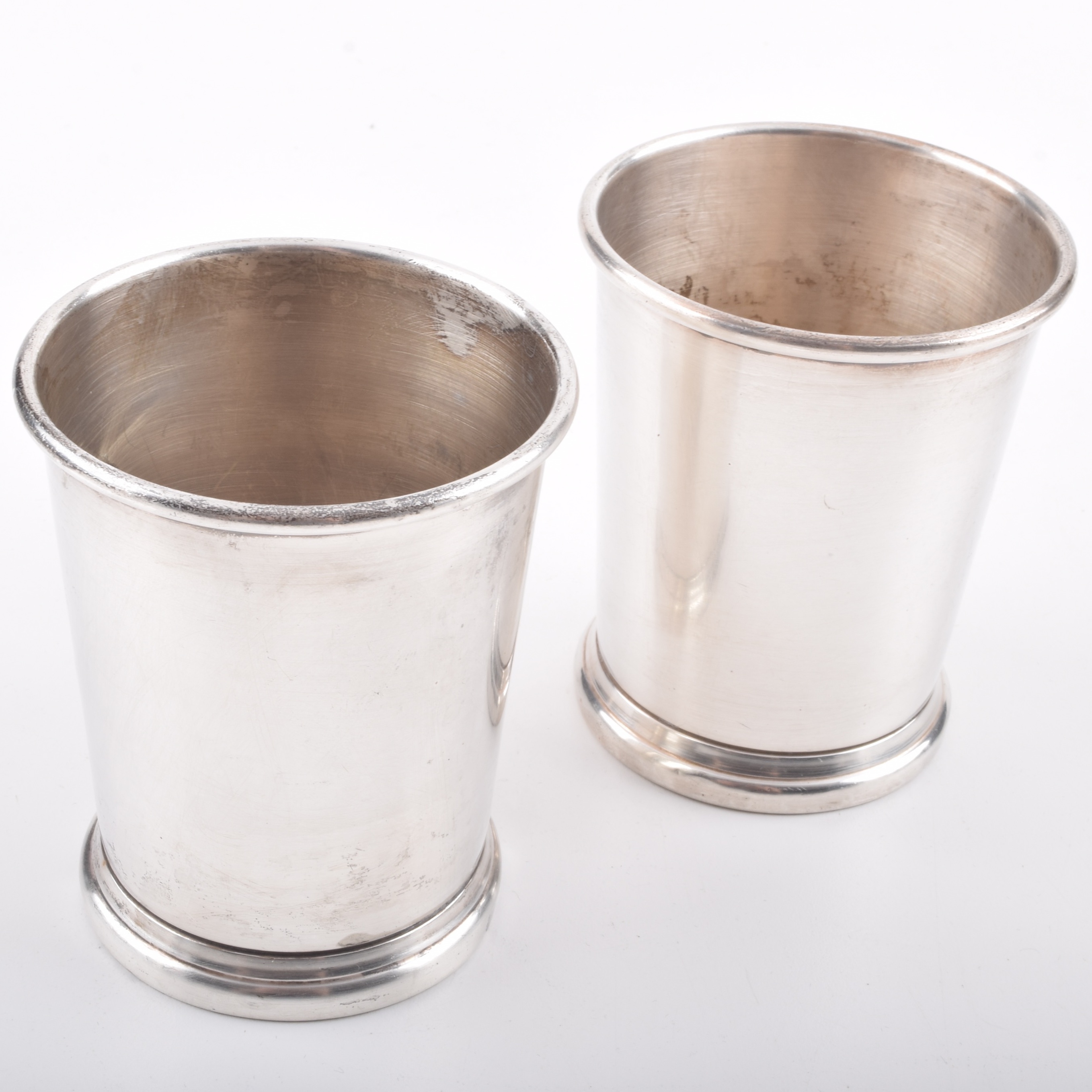 Pair of Vintage Frank Herschede Sterling Silver Mint Julep Cups