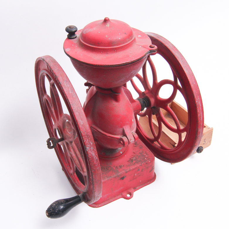 Antique Enterprise MFG. Co. Cast Iron Double Wheel Coffee Mill