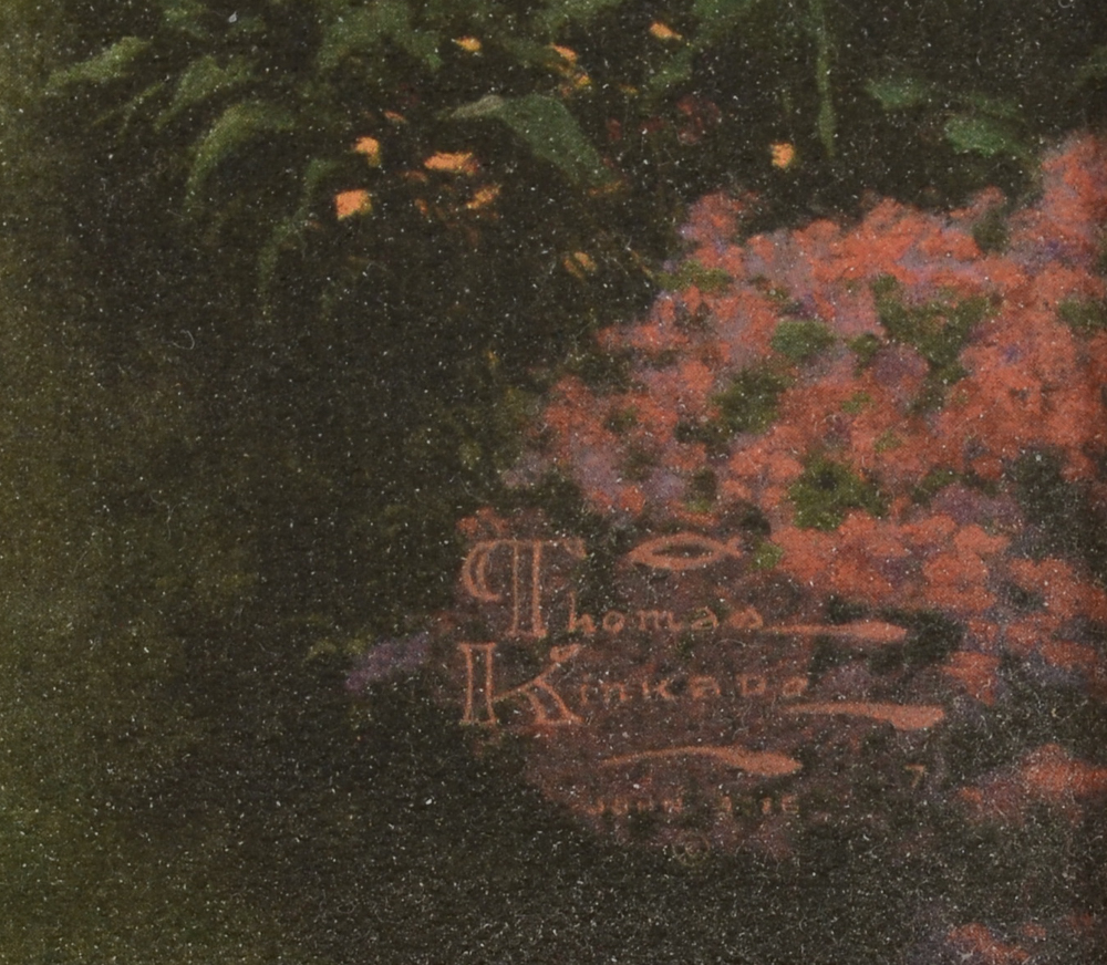 Thomas Kinkade Offset Lithograph on Board "The Garden of Prayer"