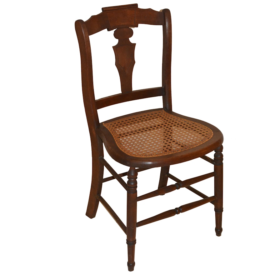 Late 19th Century Victorian Caned Side Chair