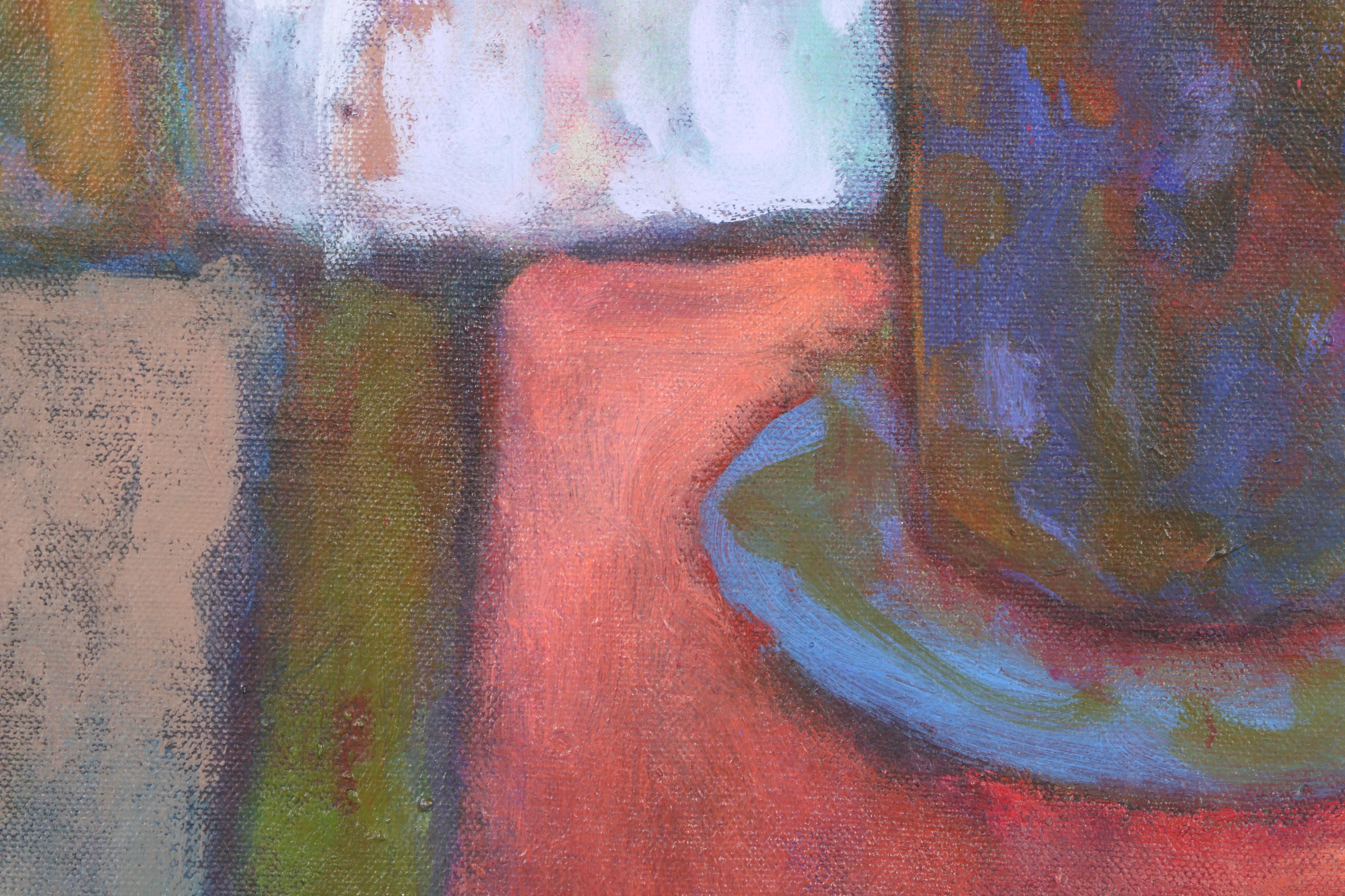 Eugene Wallin Original Acrylic Painting Of Flowers