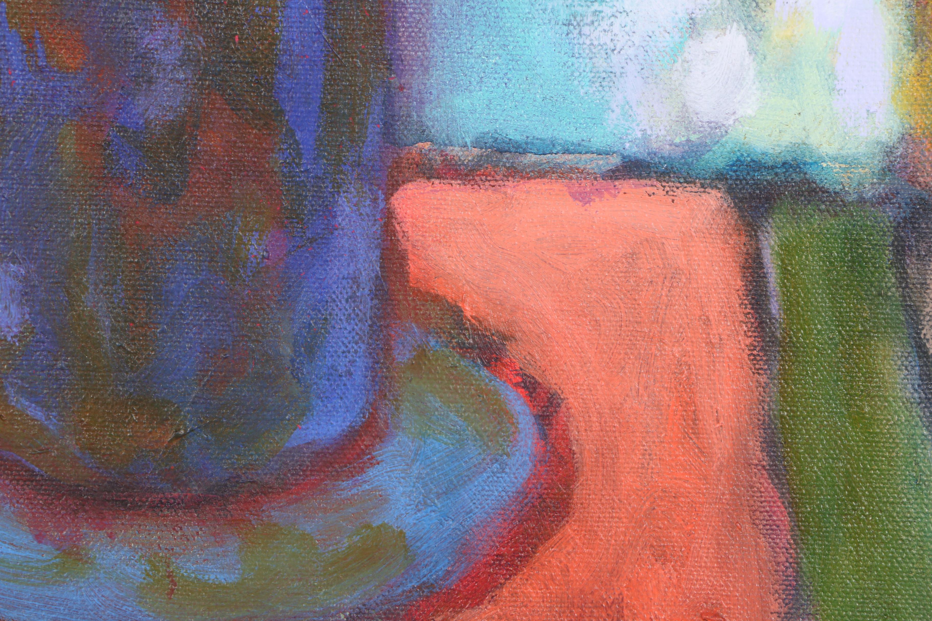 Eugene Wallin Original Acrylic Painting Of Flowers