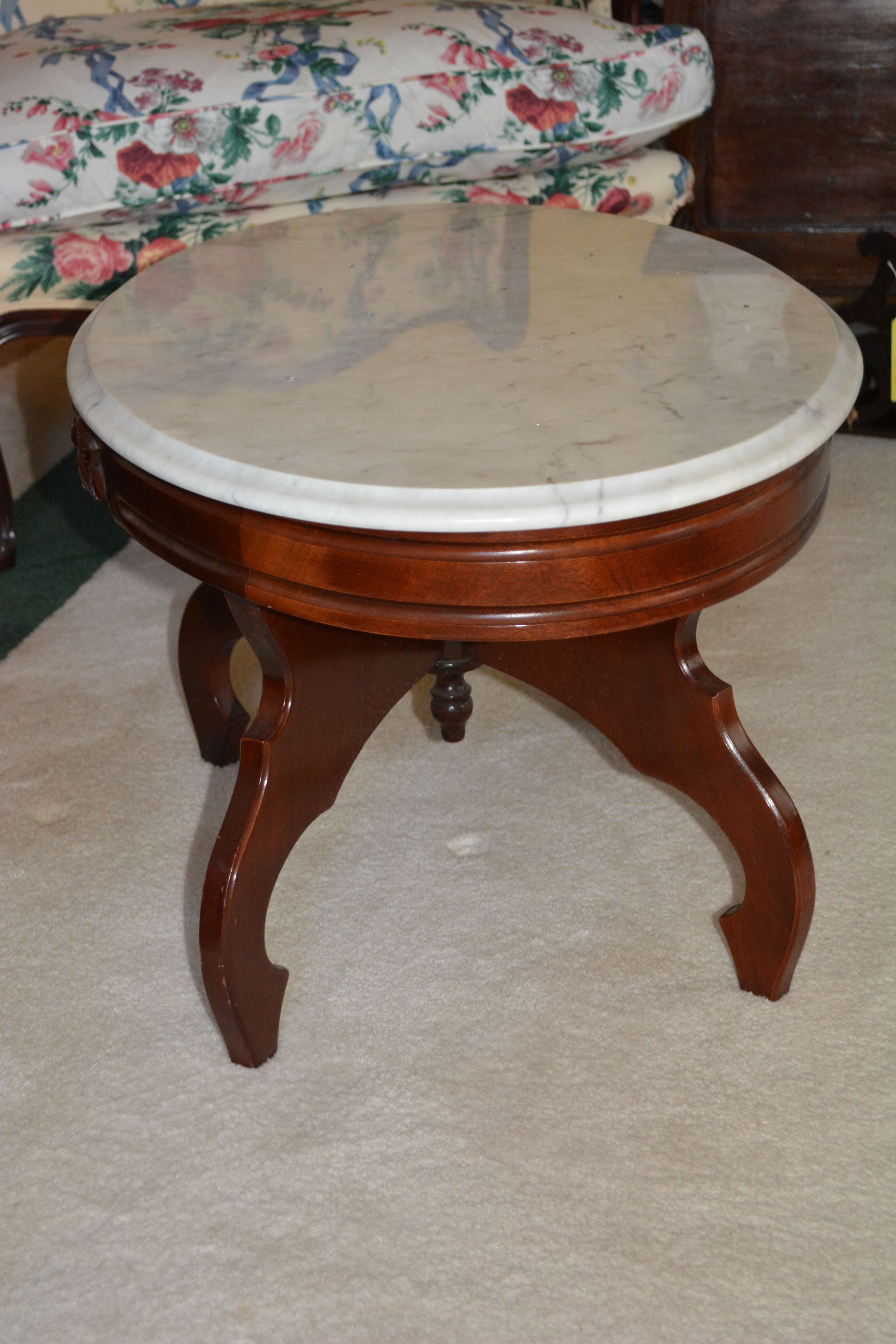 Victorian Style Marble Top Coffee Table