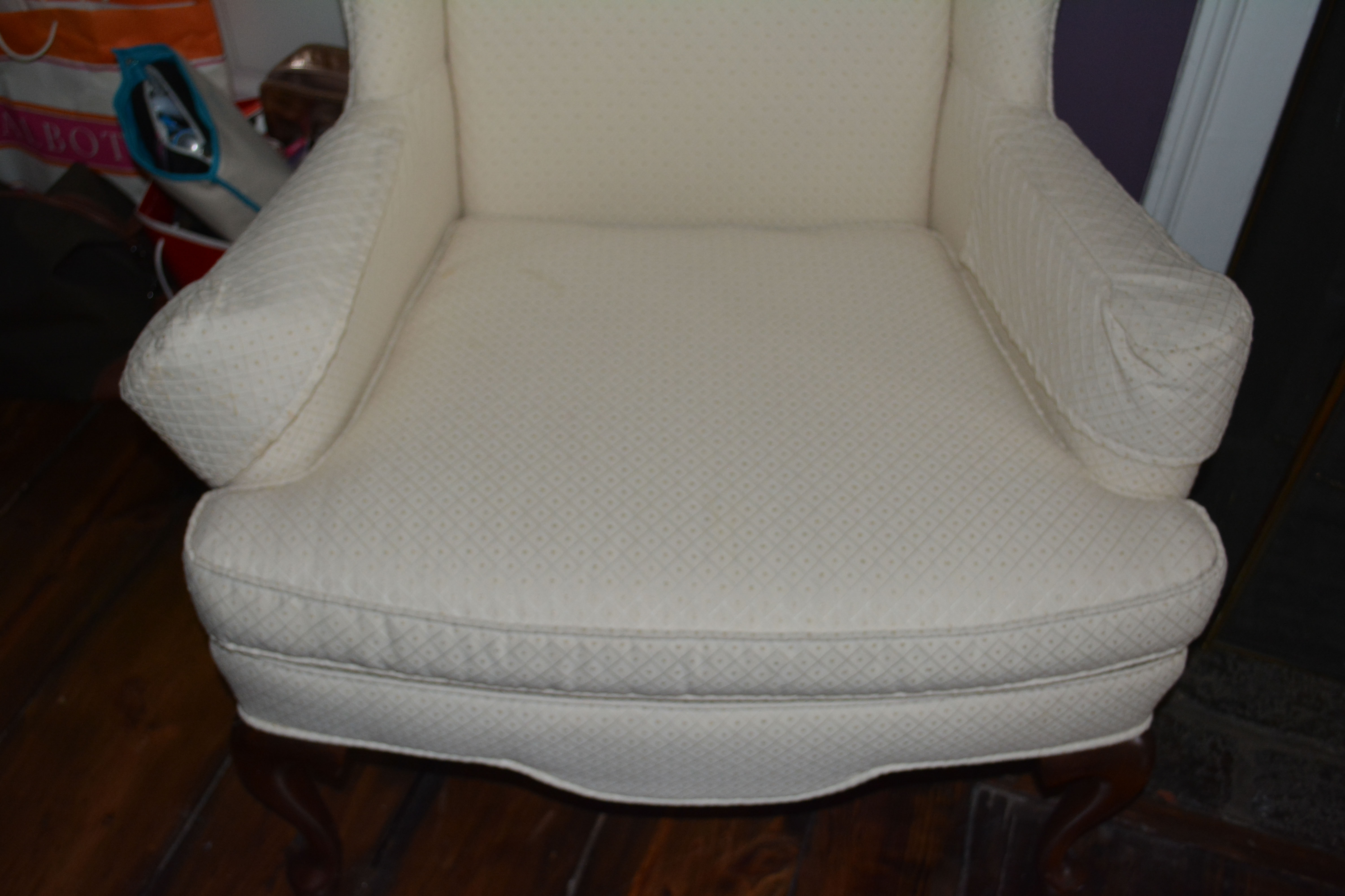 Contemporary Upholstered Wingback Chair by Ethan Allen