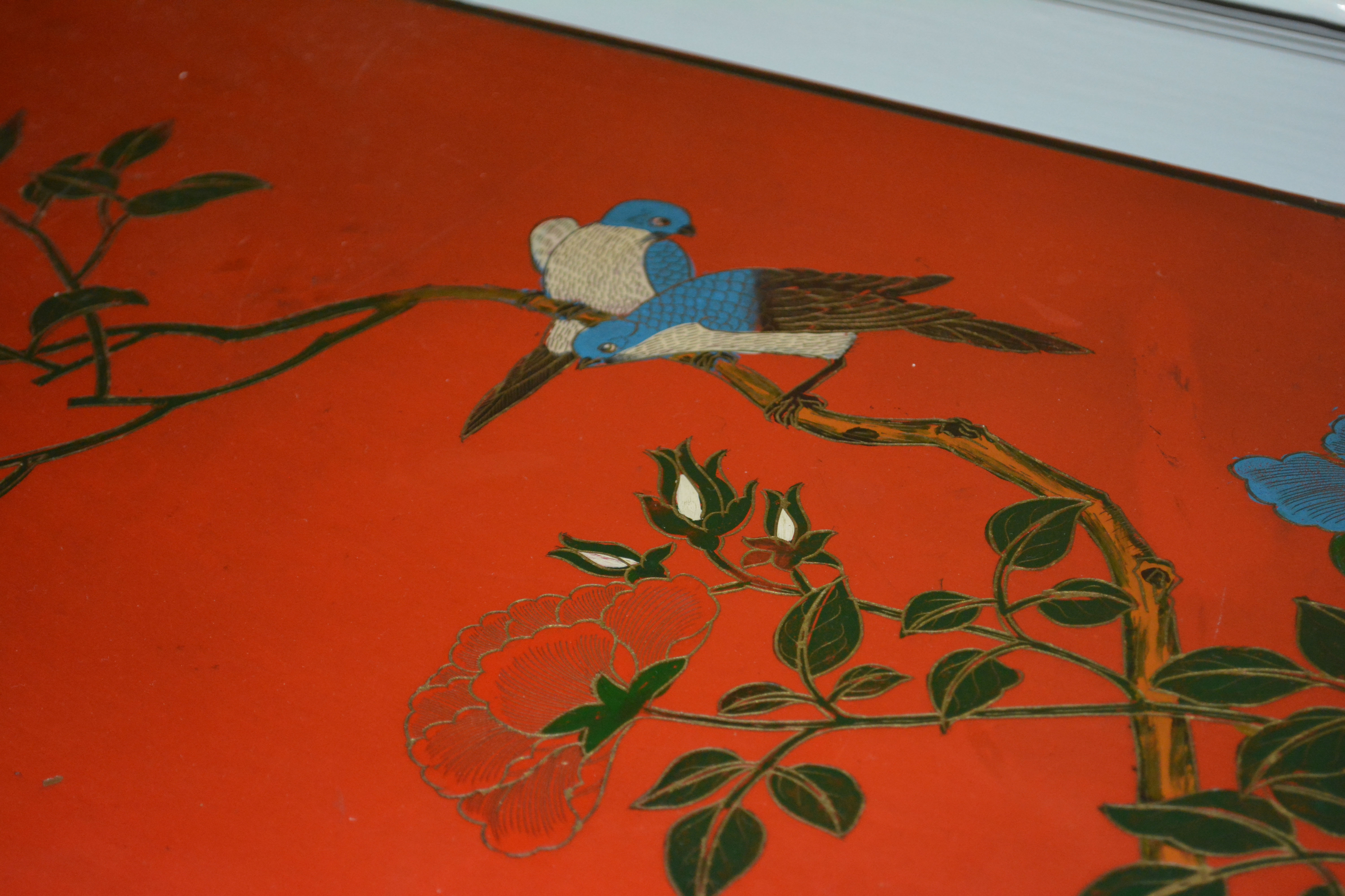 Vintage Chinese Carved and Painted Cabinet