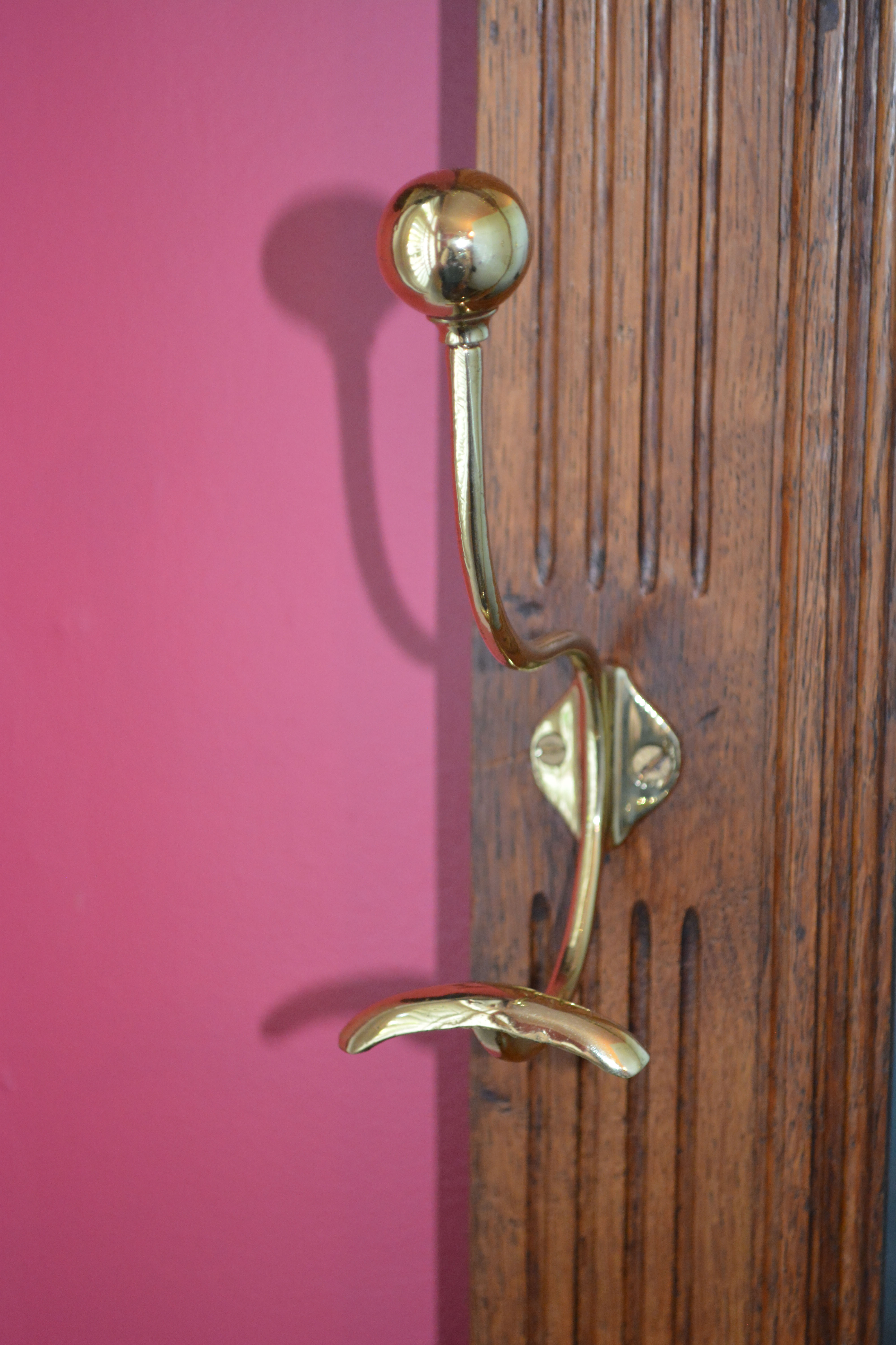 Circa 1900 Oak Mirrored Hall Tree