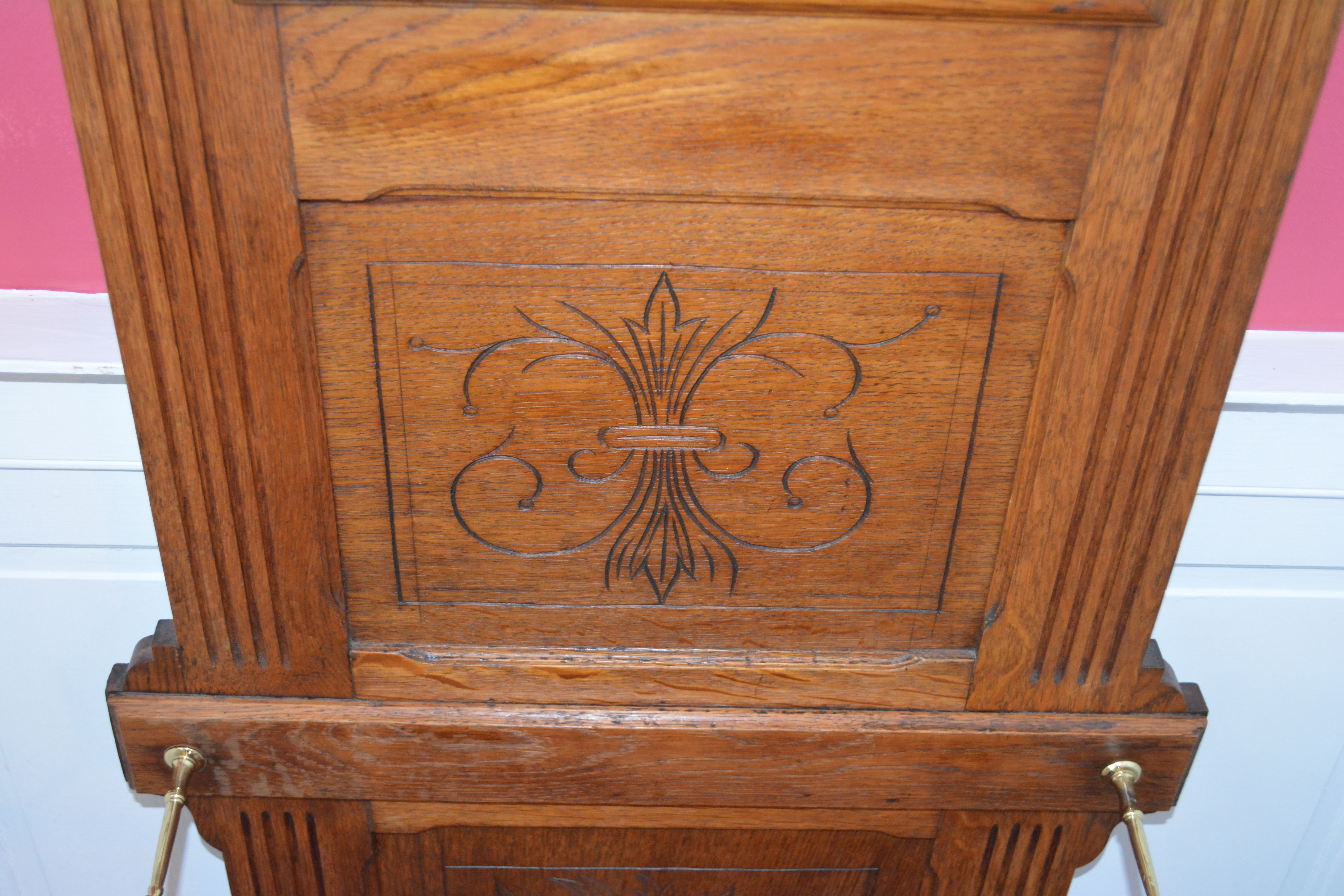 Circa 1900 Oak Mirrored Hall Tree