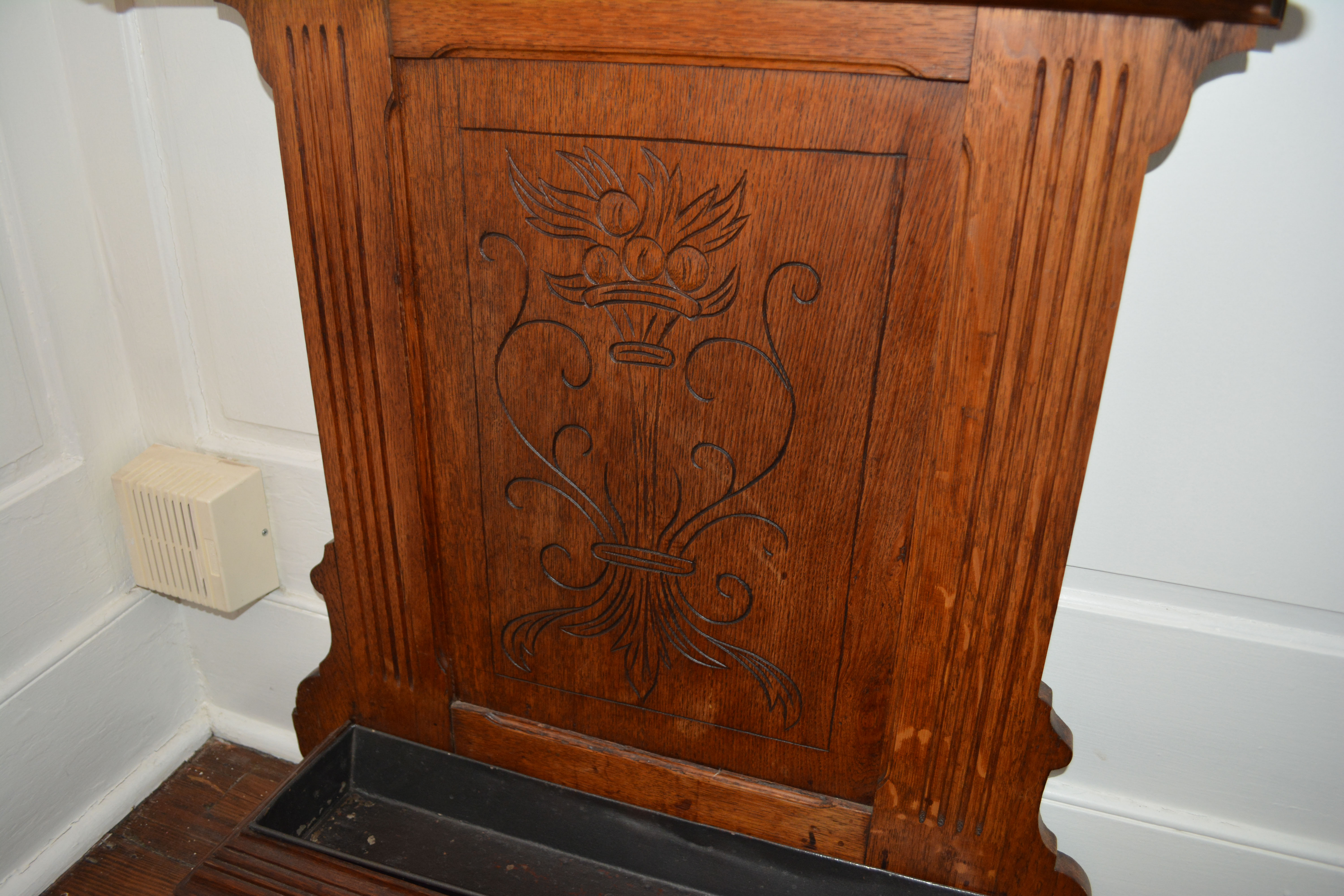 Circa 1900 Oak Mirrored Hall Tree