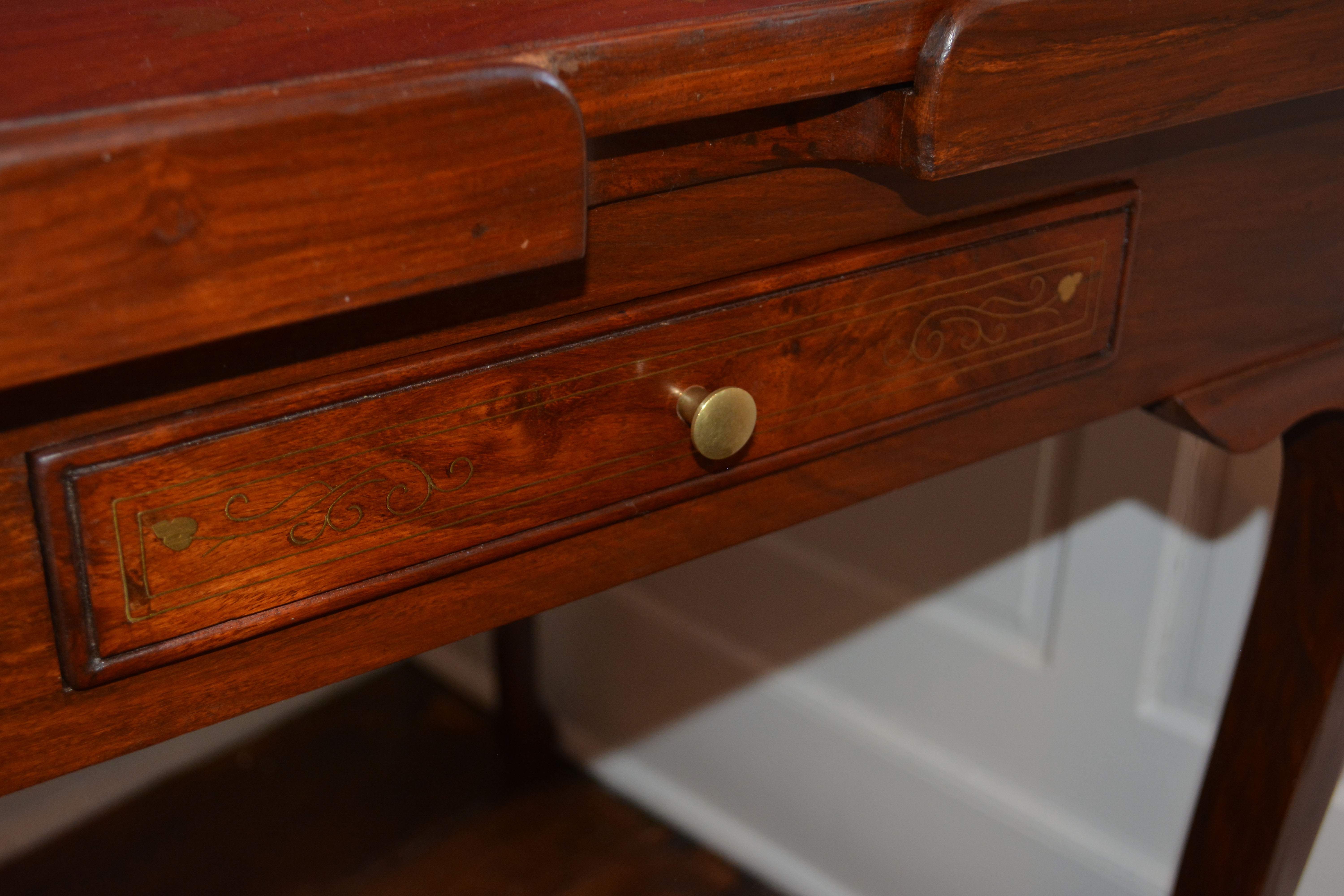 Inlaid Games Table With Game Pieces