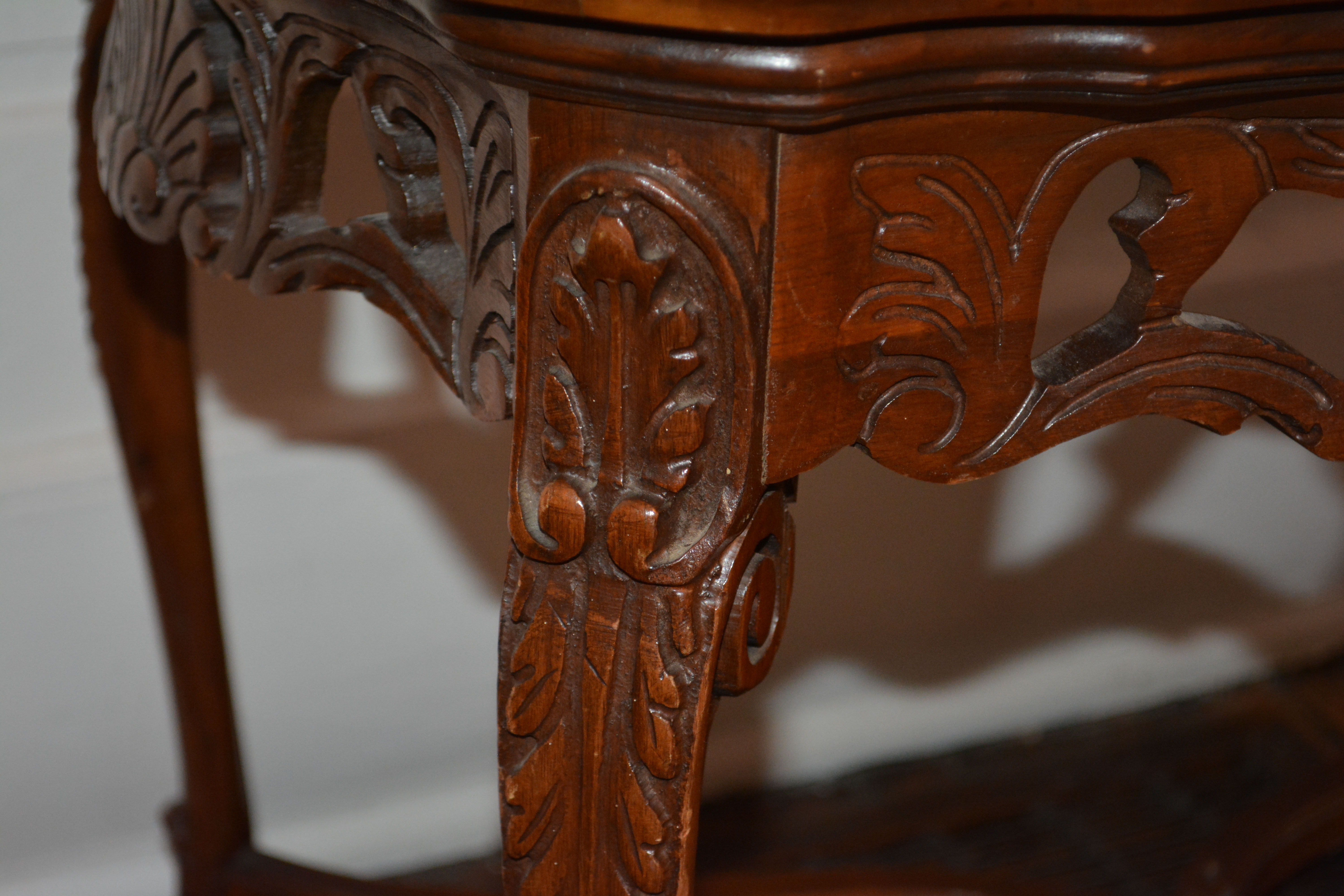 Vintage Marquetry Top Cocktail Table by Vanleigh Furniture