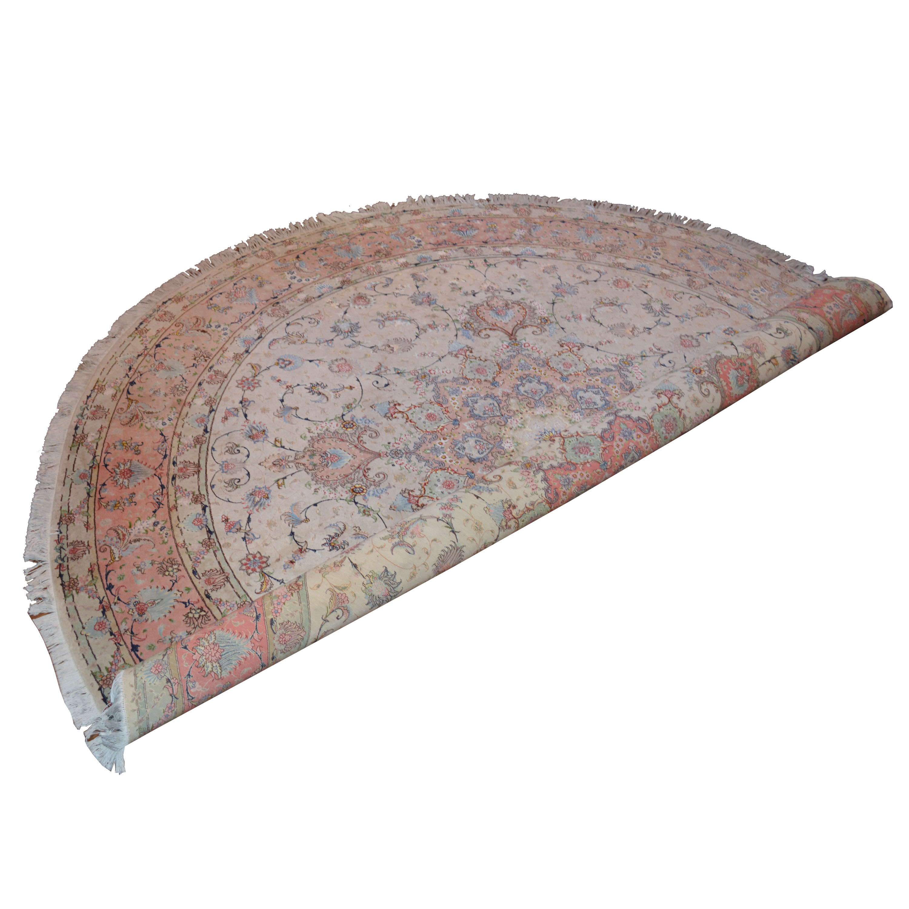 Finely Hand-Knotted Persian Circular Area Rug