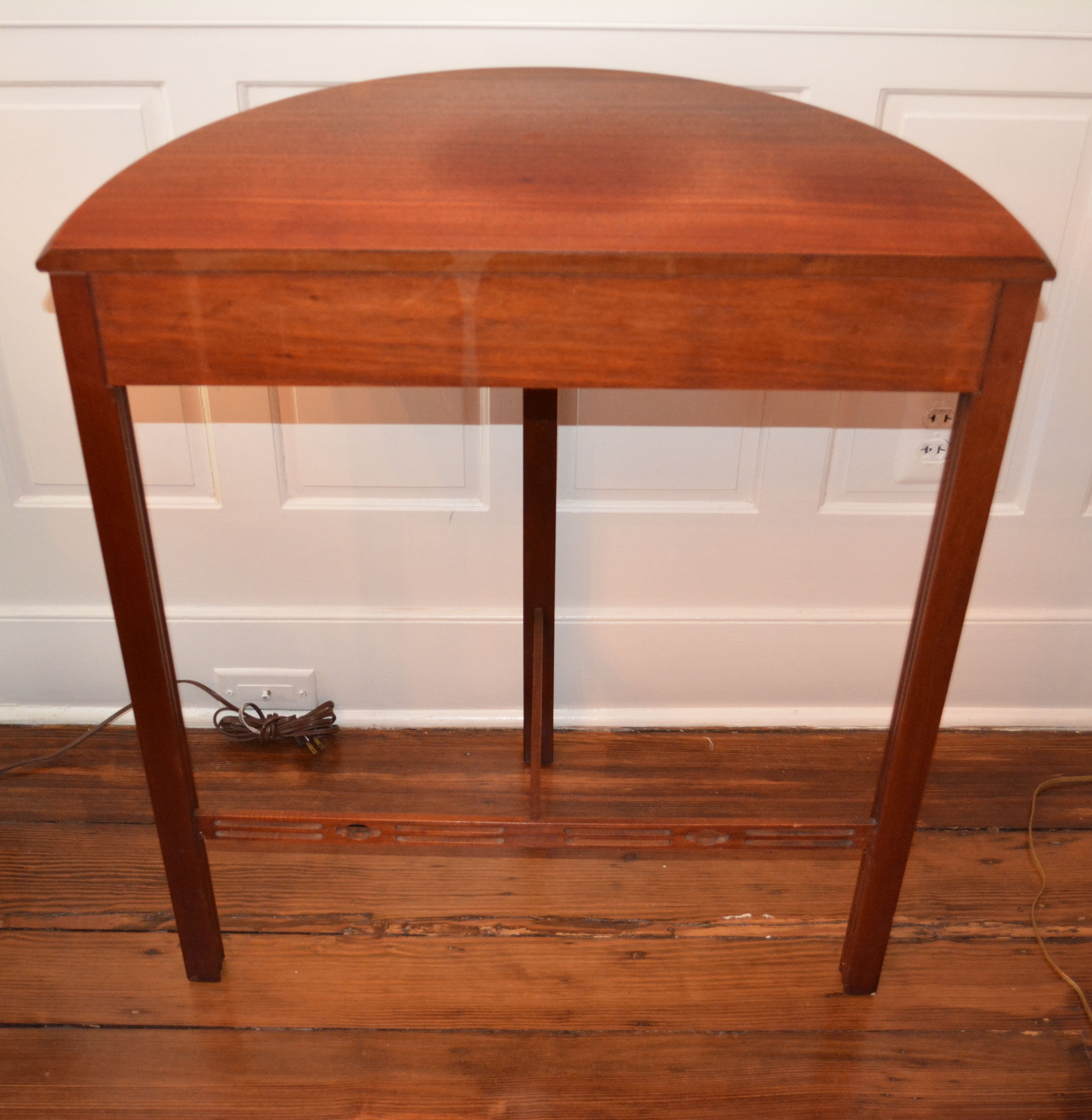 Chinese Chippendale Style Demilune Console Table