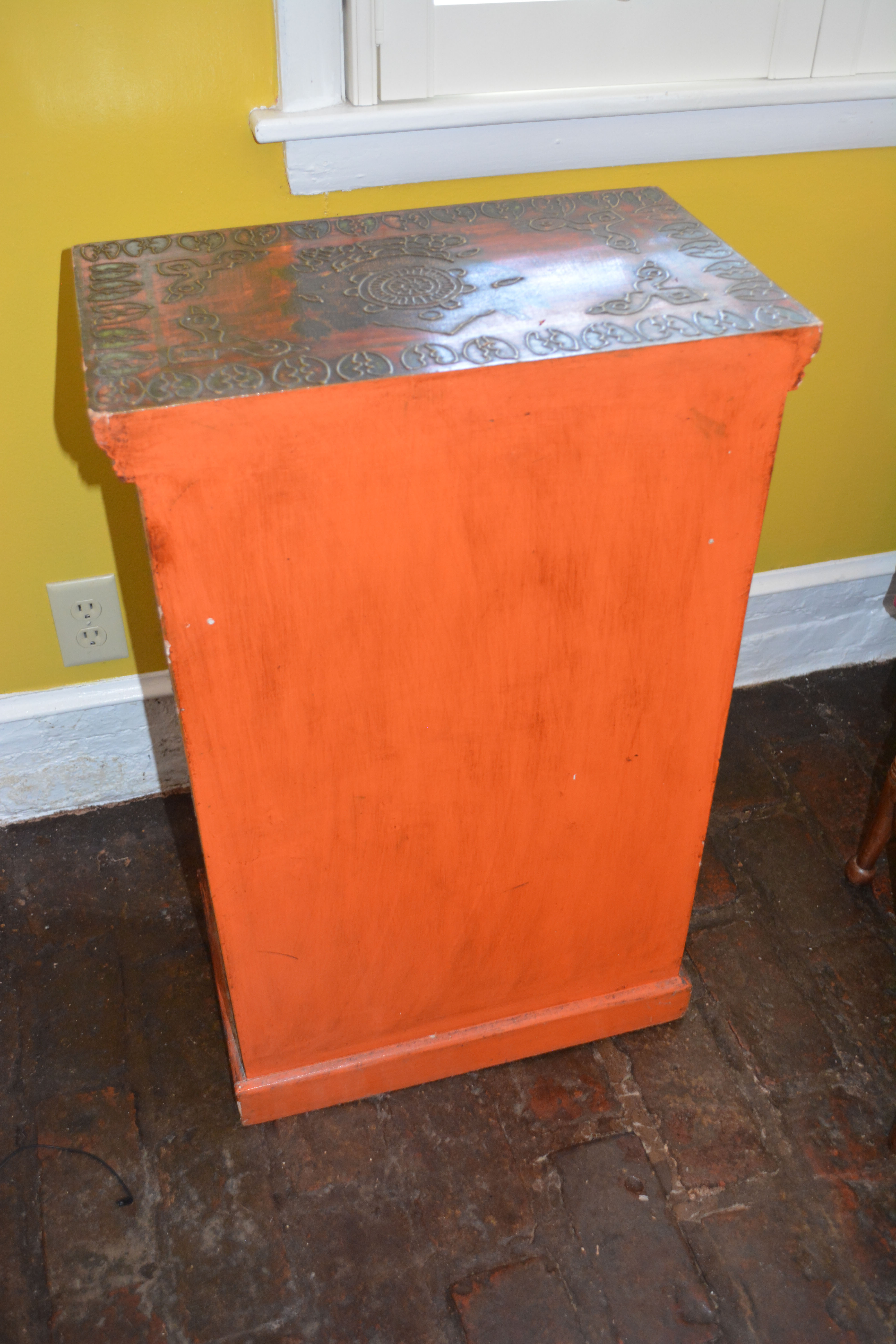 Vintage Indian-Inspired Painted Cabinet