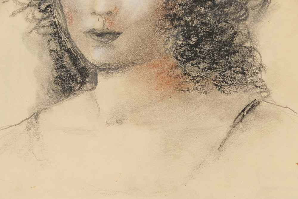 Edgar Yaeger Original Graphite and Conte Crayon Drawing on Paper