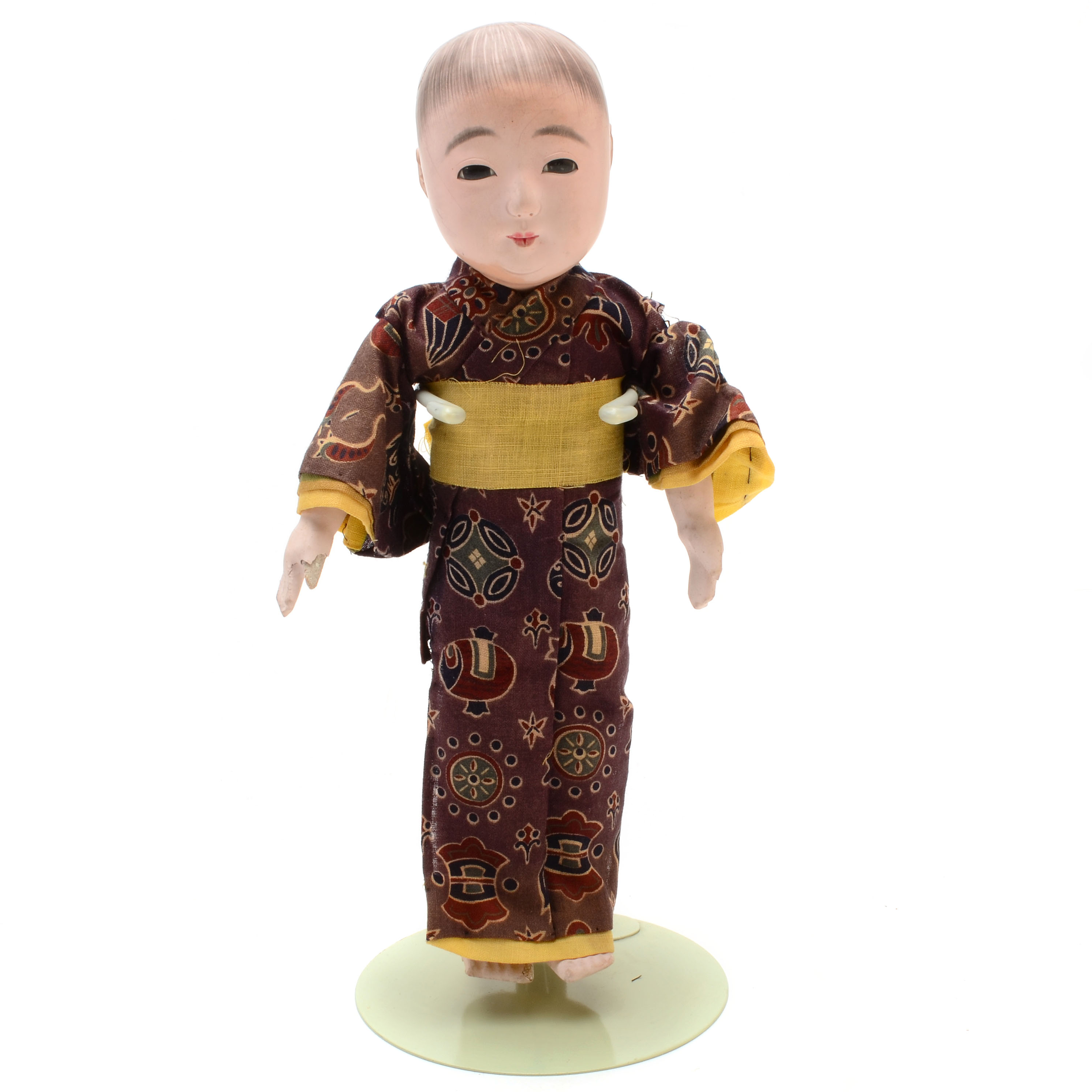 Japanese Ichimatsu Boy Doll with Squeeze Box