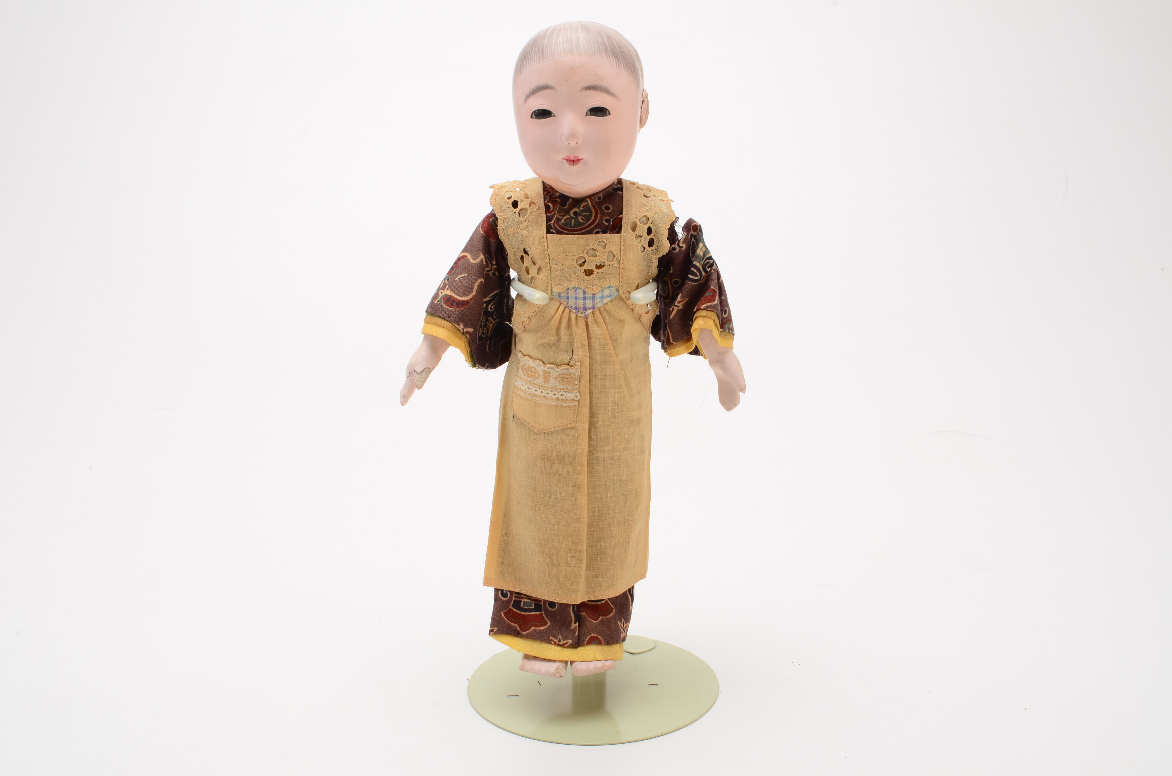 Japanese Ichimatsu Boy Doll with Squeeze Box