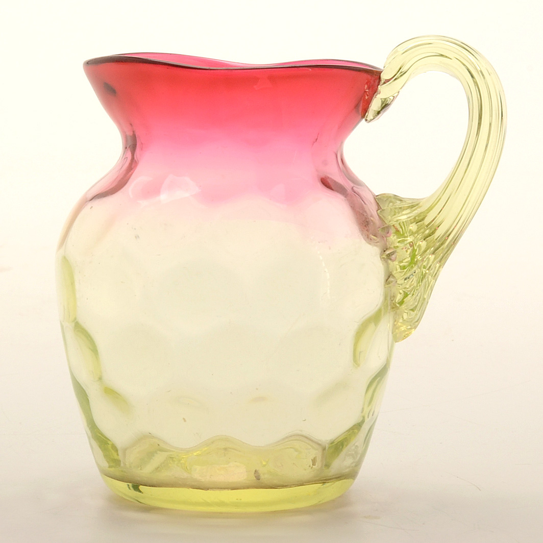 Pair of Antique Amberina Pitchers