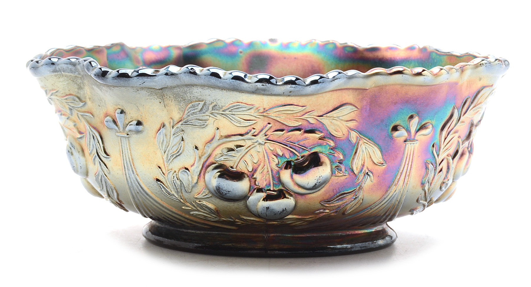 Black Amethyst Carnival Glass