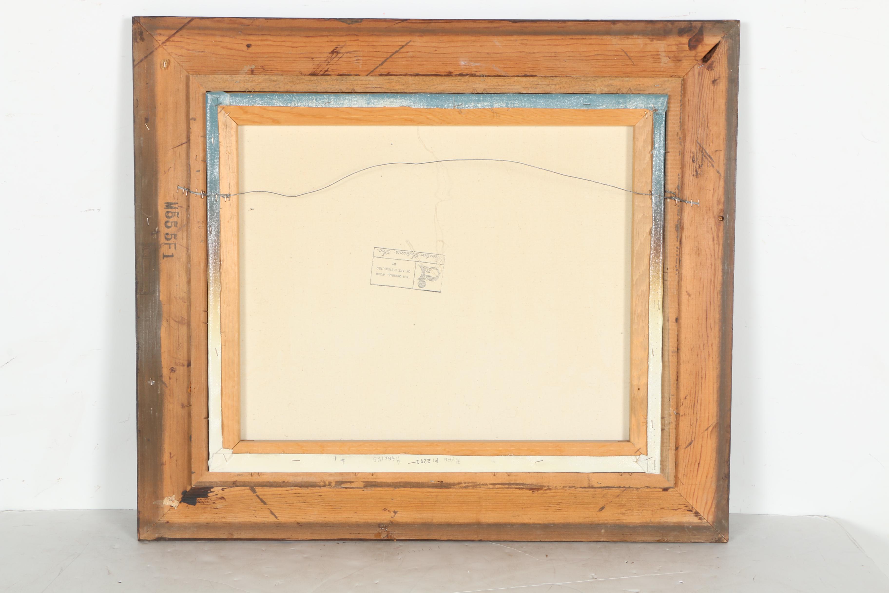 Maurice Bouchard Oil Painting and Serigraph on Canvas of a Winter Scene