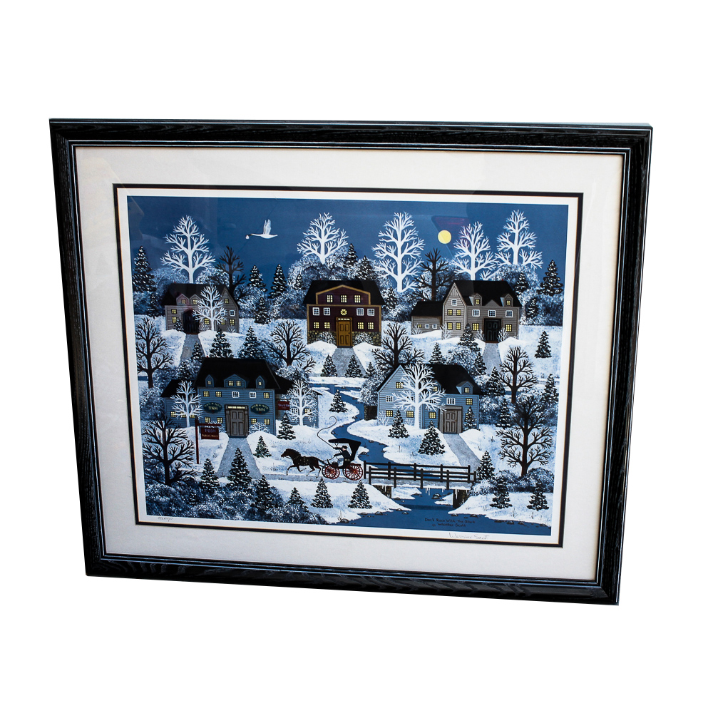 Jane Wooster Scott Limited Edition Offset Lithograph "Doc's Race With the Stork"