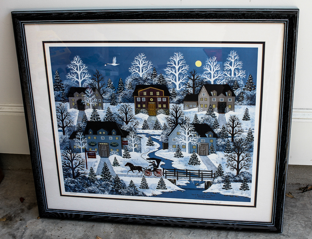 Jane Wooster Scott Limited Edition Offset Lithograph "Doc's Race With the Stork"