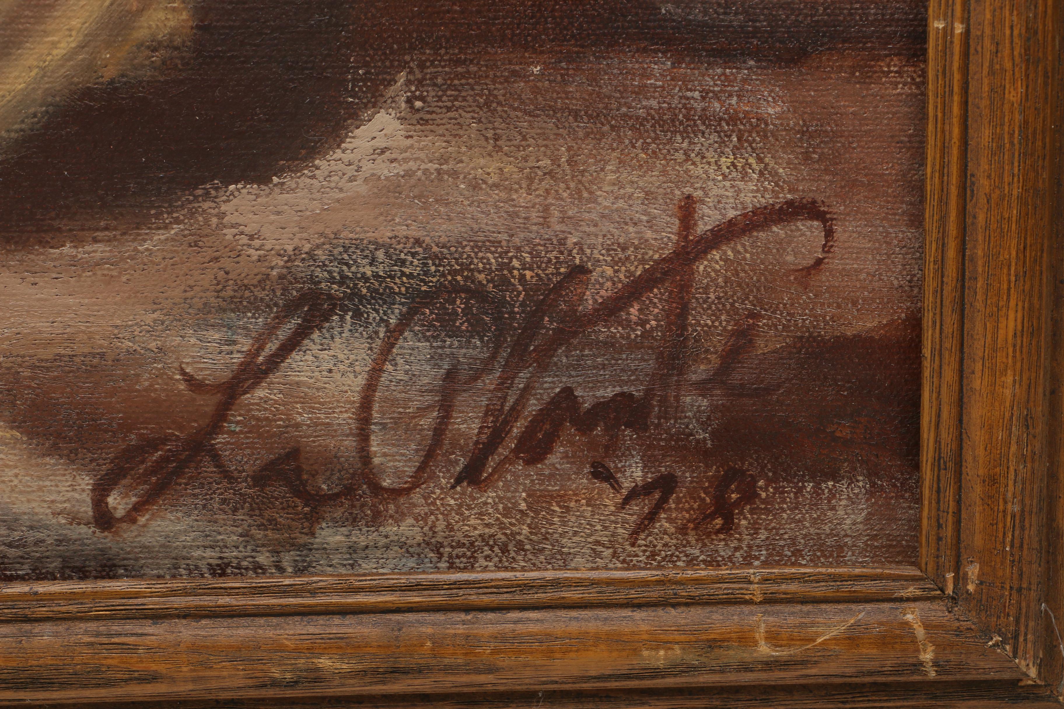 La Plante 1978 Still Life Oil on Canvas of Barware