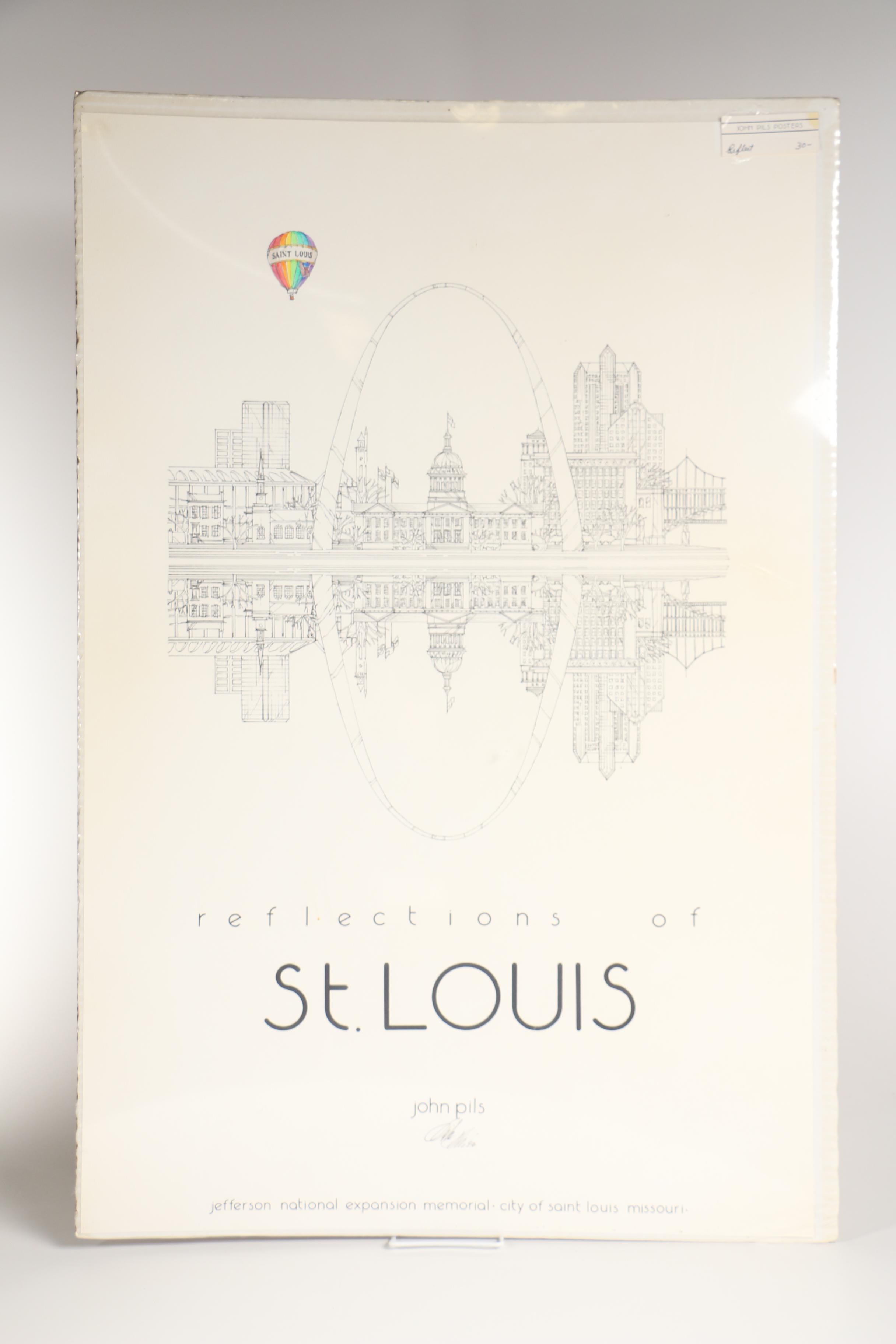 1996 John Pils Hand Colored Lithographs "Reflections of St. Louis"