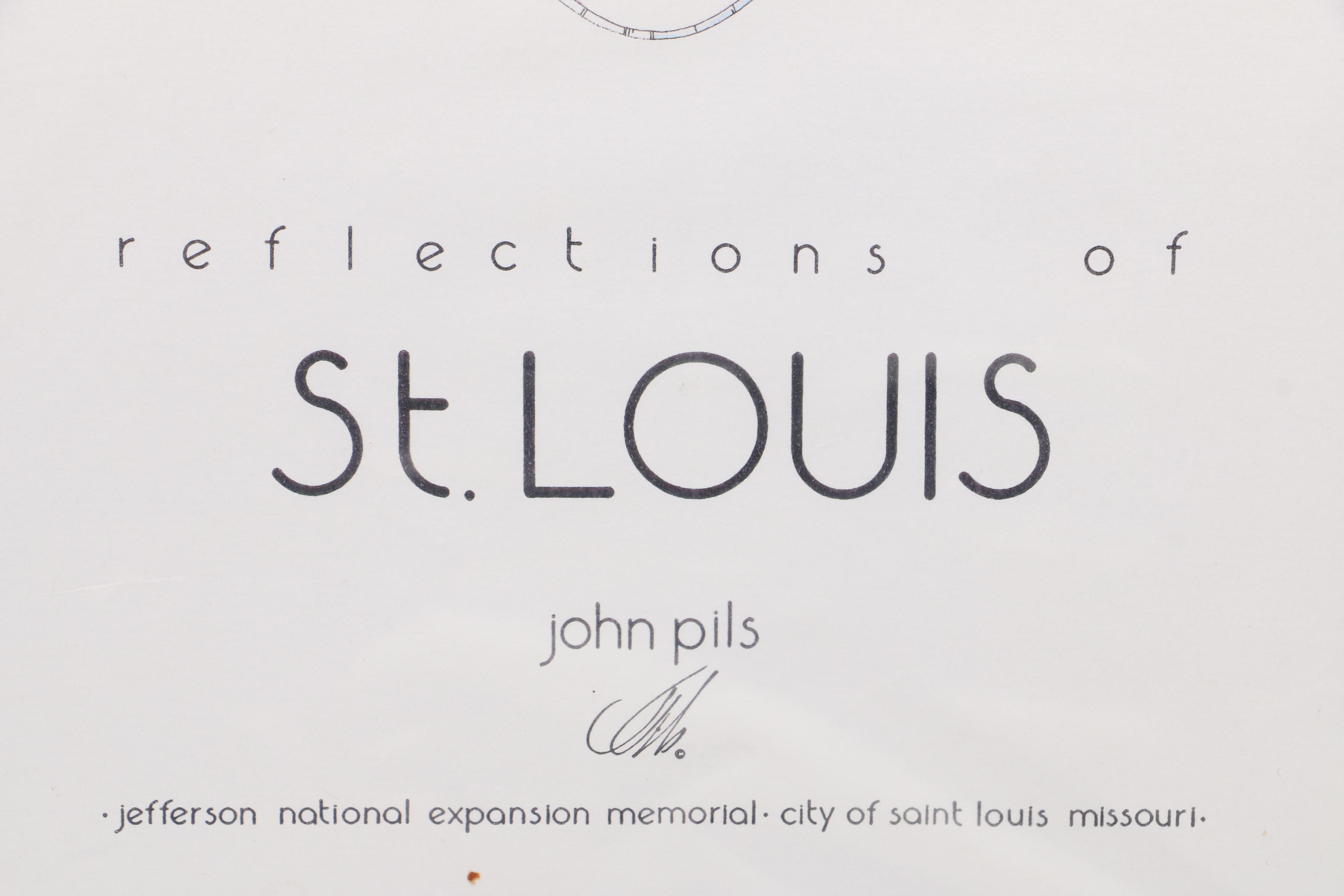 1996 John Pils Hand Colored Lithographs "Reflections of St. Louis"