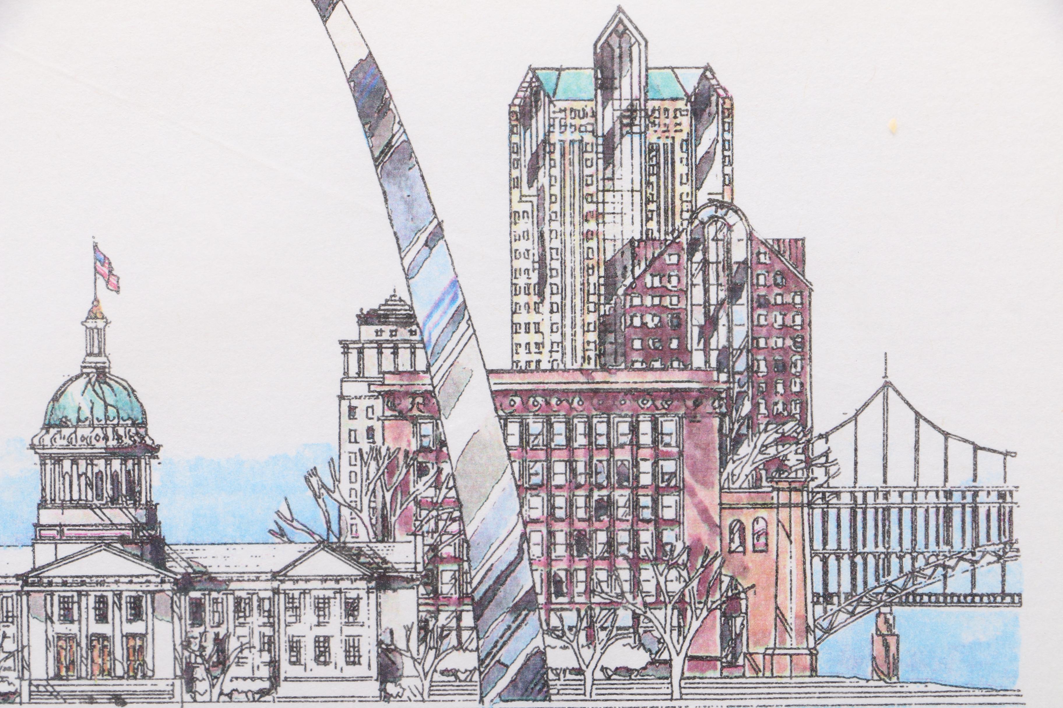 1996 John Pils Hand Colored Lithographs "Reflections of St. Louis"