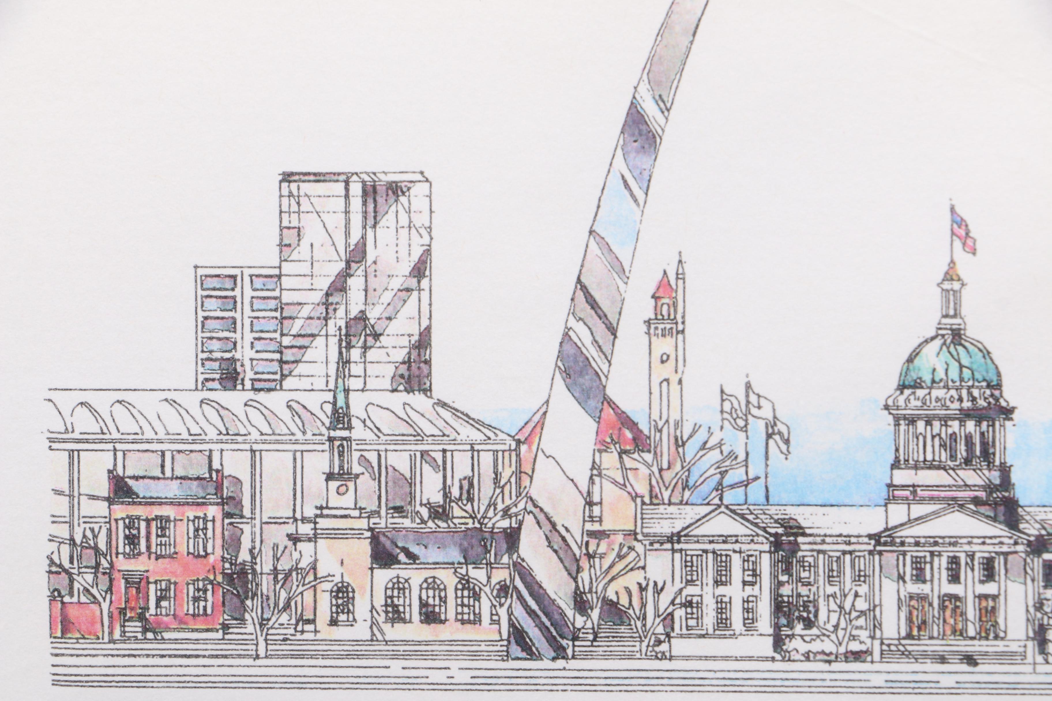 1996 John Pils Hand Colored Lithographs "Reflections of St. Louis"