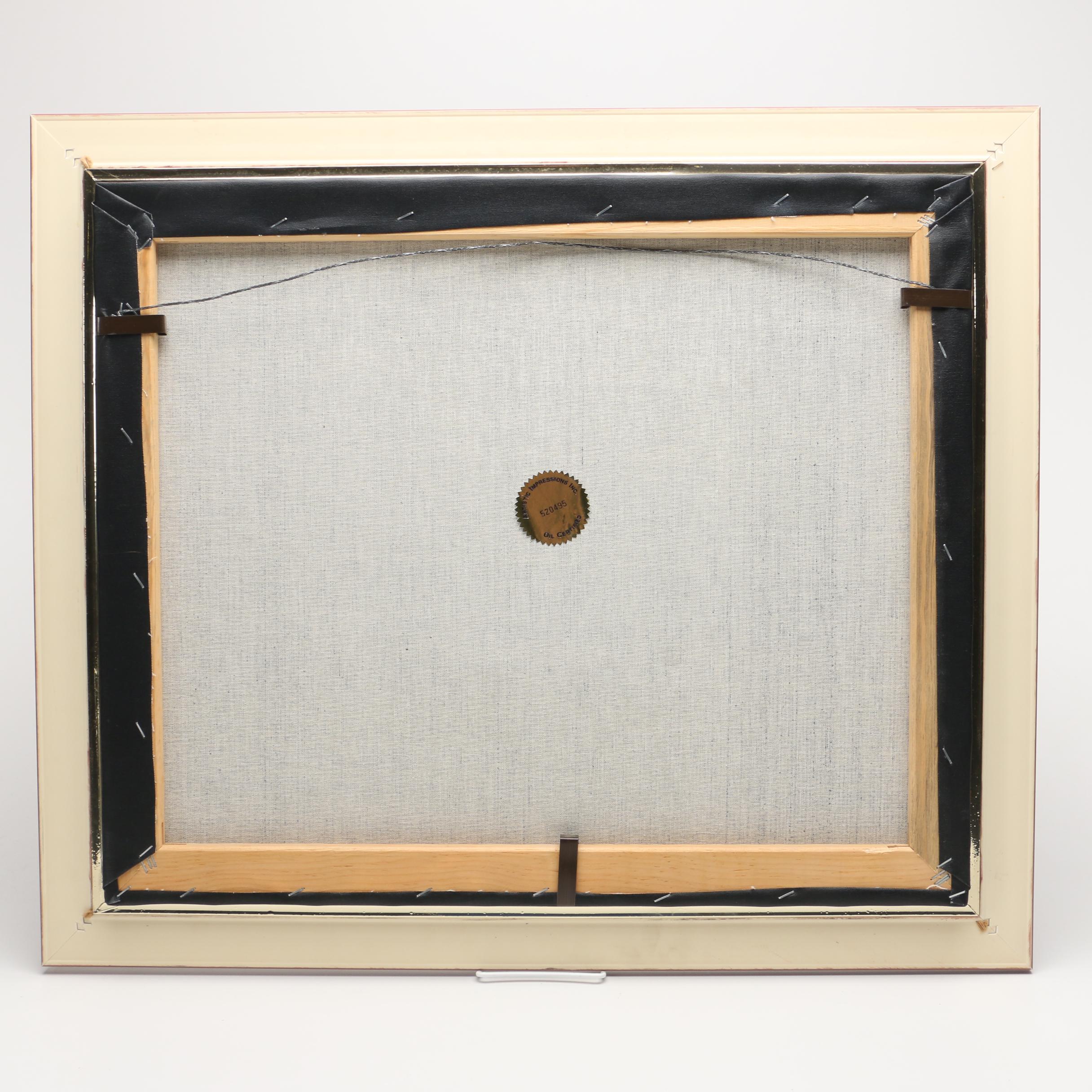 Fratelli Oil Painting on Canvas of Art Deco Lilly Still LIfe