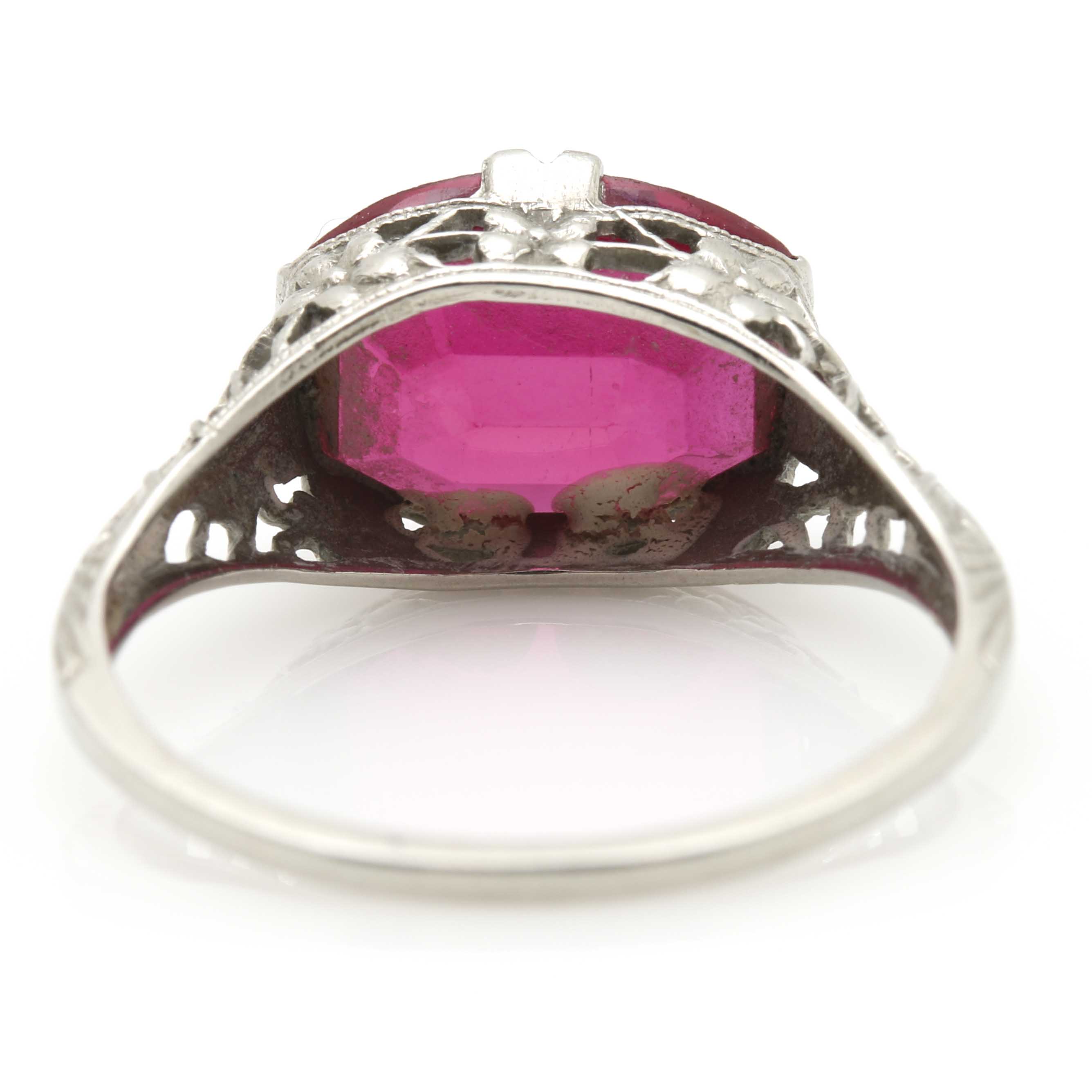 10K White Gold Ruby Ring