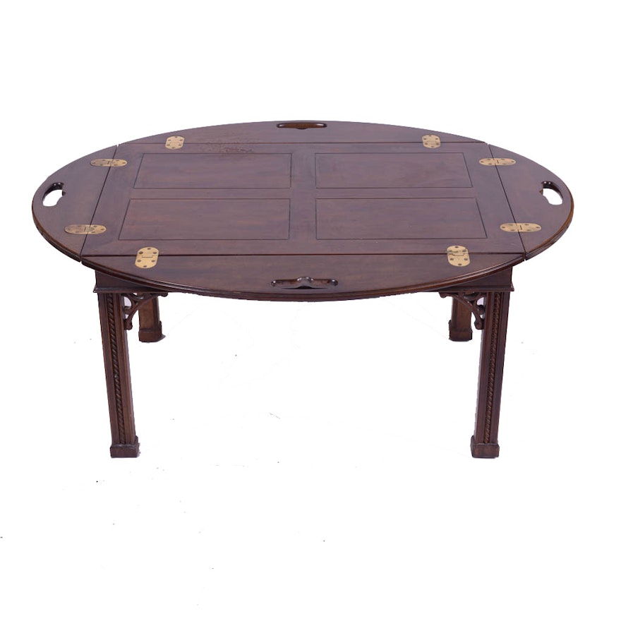 Vintage Walnut Butler's Tray Coffee Table