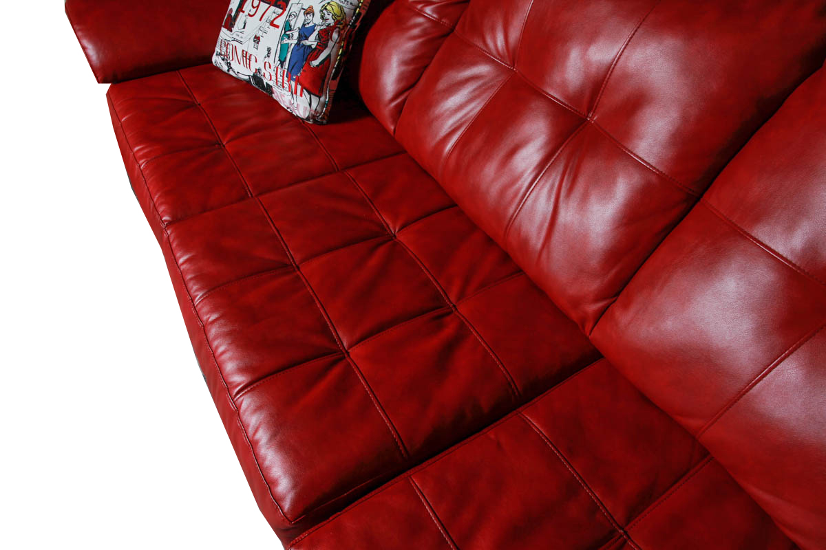 Contemporary Red FauxLeather Sectional Sleeper Sofa EBTH