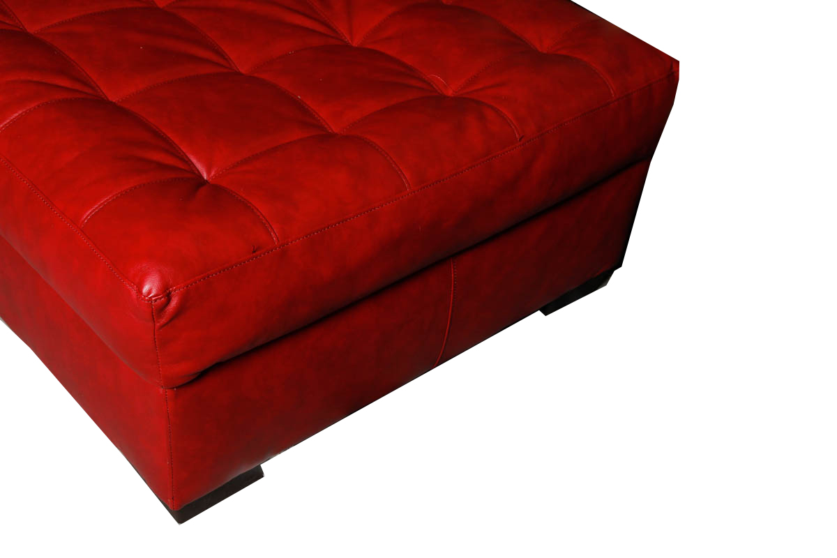 Contemporary Red Faux-Leather Sectional Sleeper Sofa