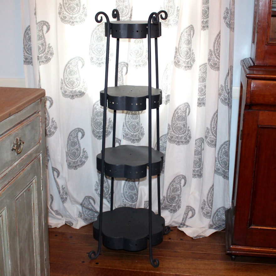 Black Metal Tiered Plant Stand