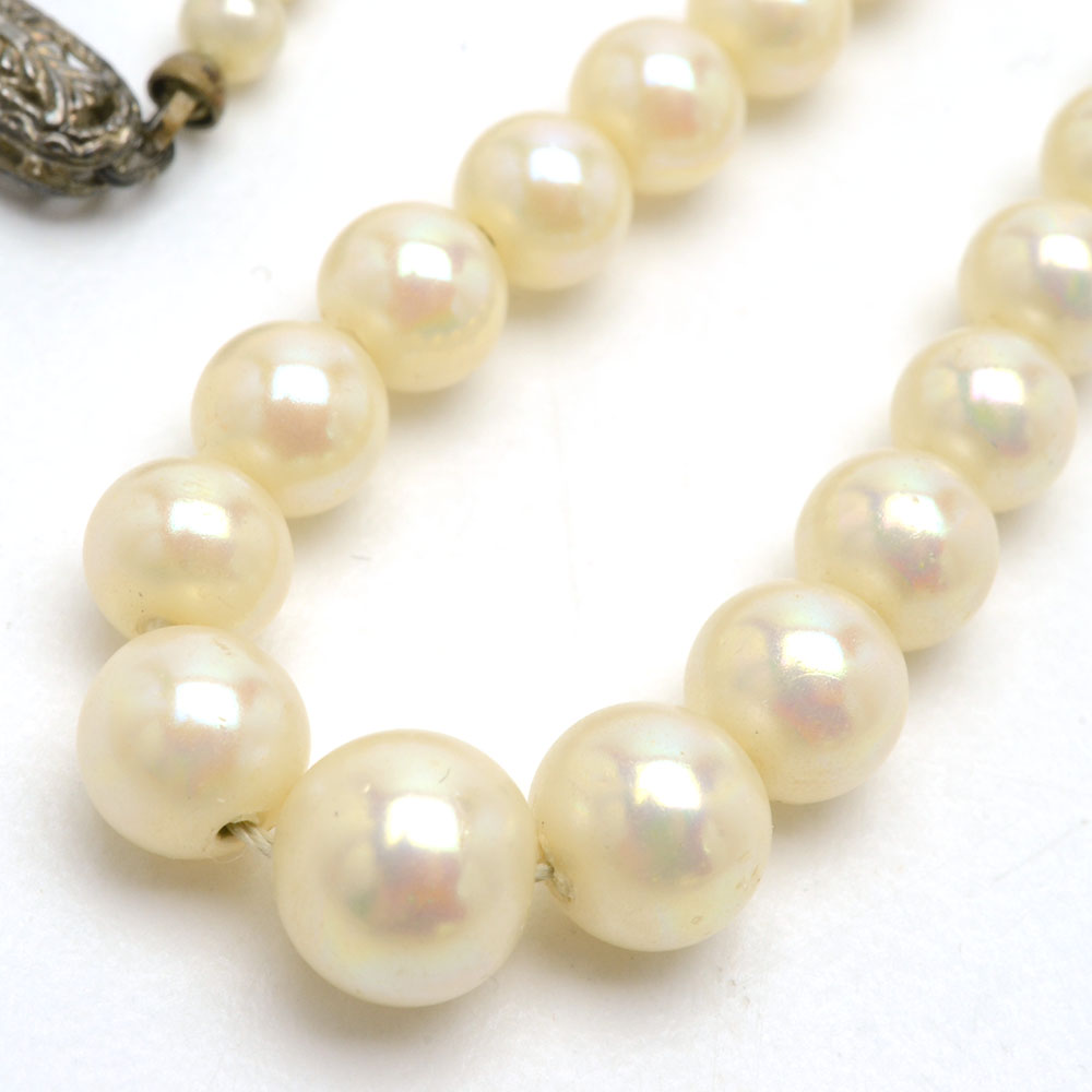 Group of Faux Pearl Necklaces and Costume Jewelry