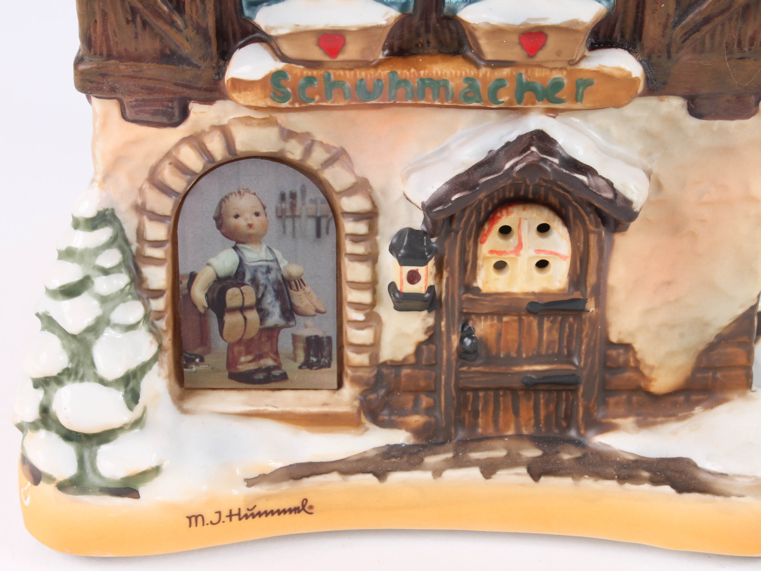 Three Hummel Christmas Village Building Figurines
