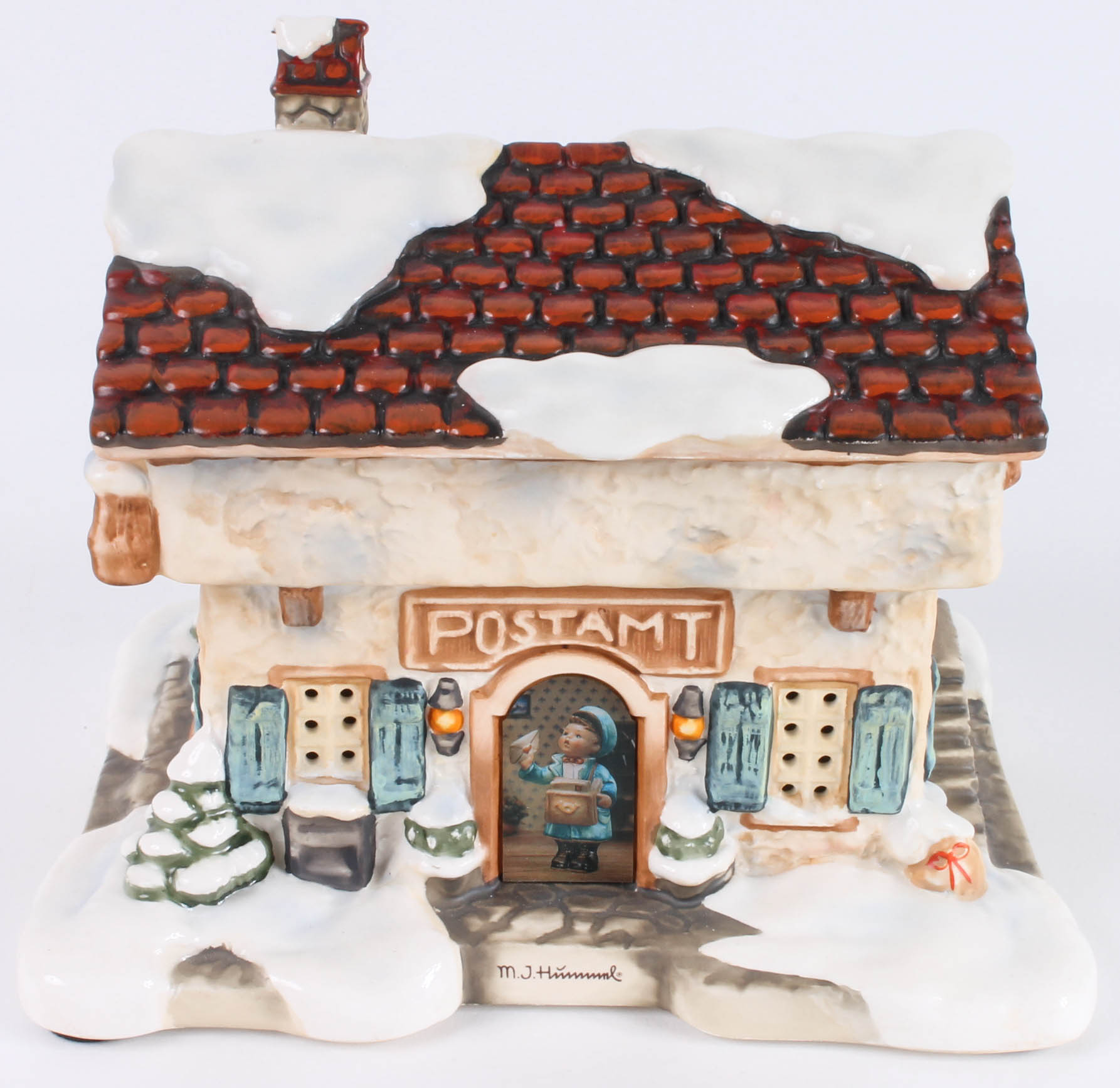 Three Hummel Christmas Village Building Figurines