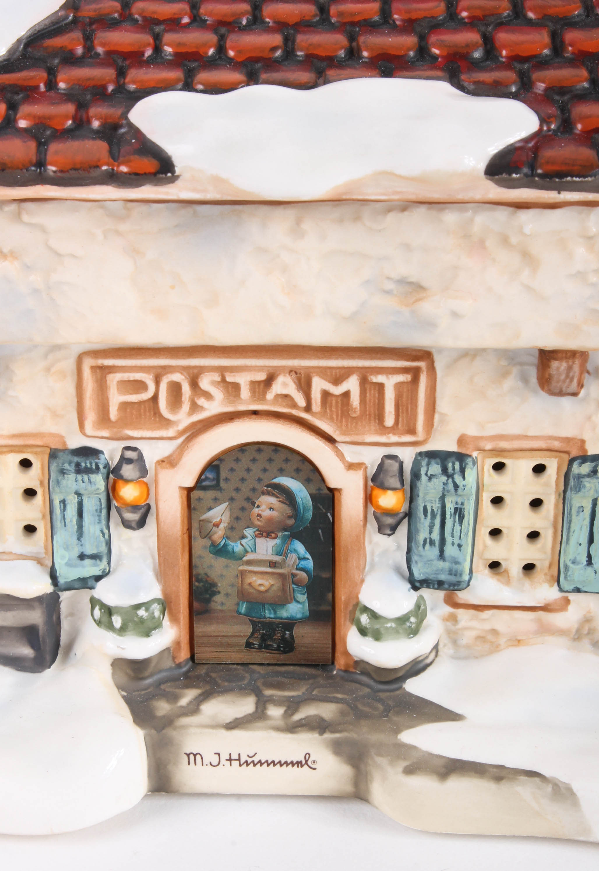 Three Hummel Christmas Village Building Figurines