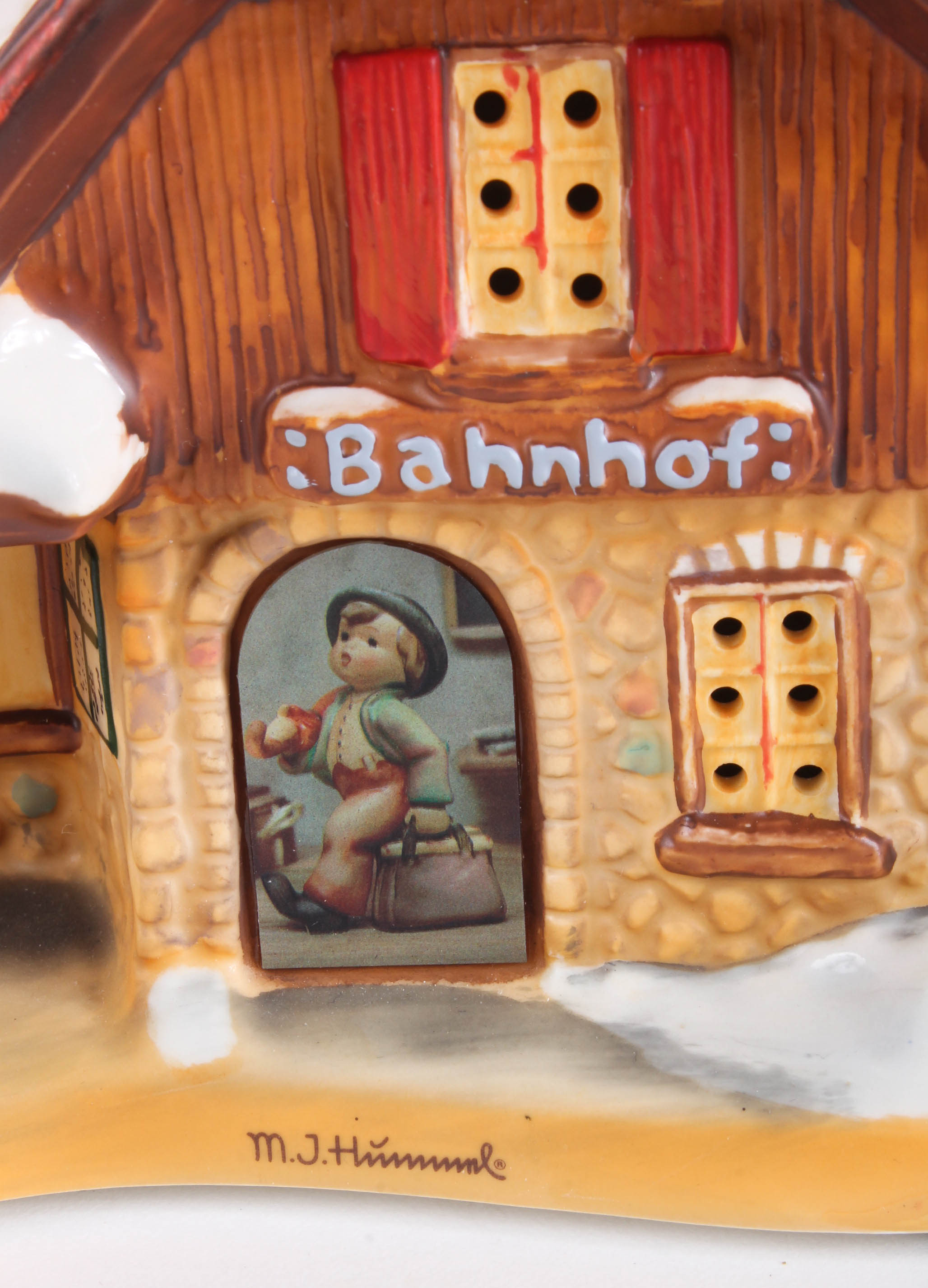 Three Hummel Christmas Village Building Figurines