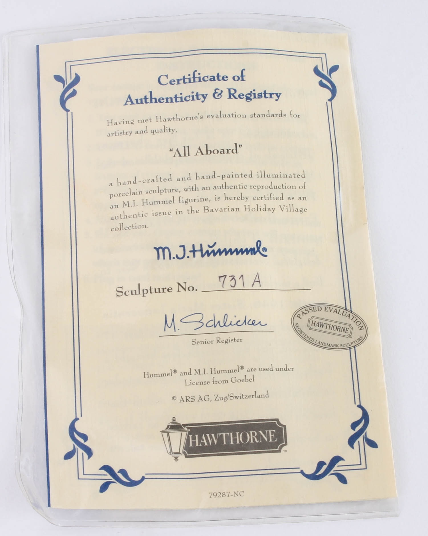 Three Hummel Christmas Village Building Figurines