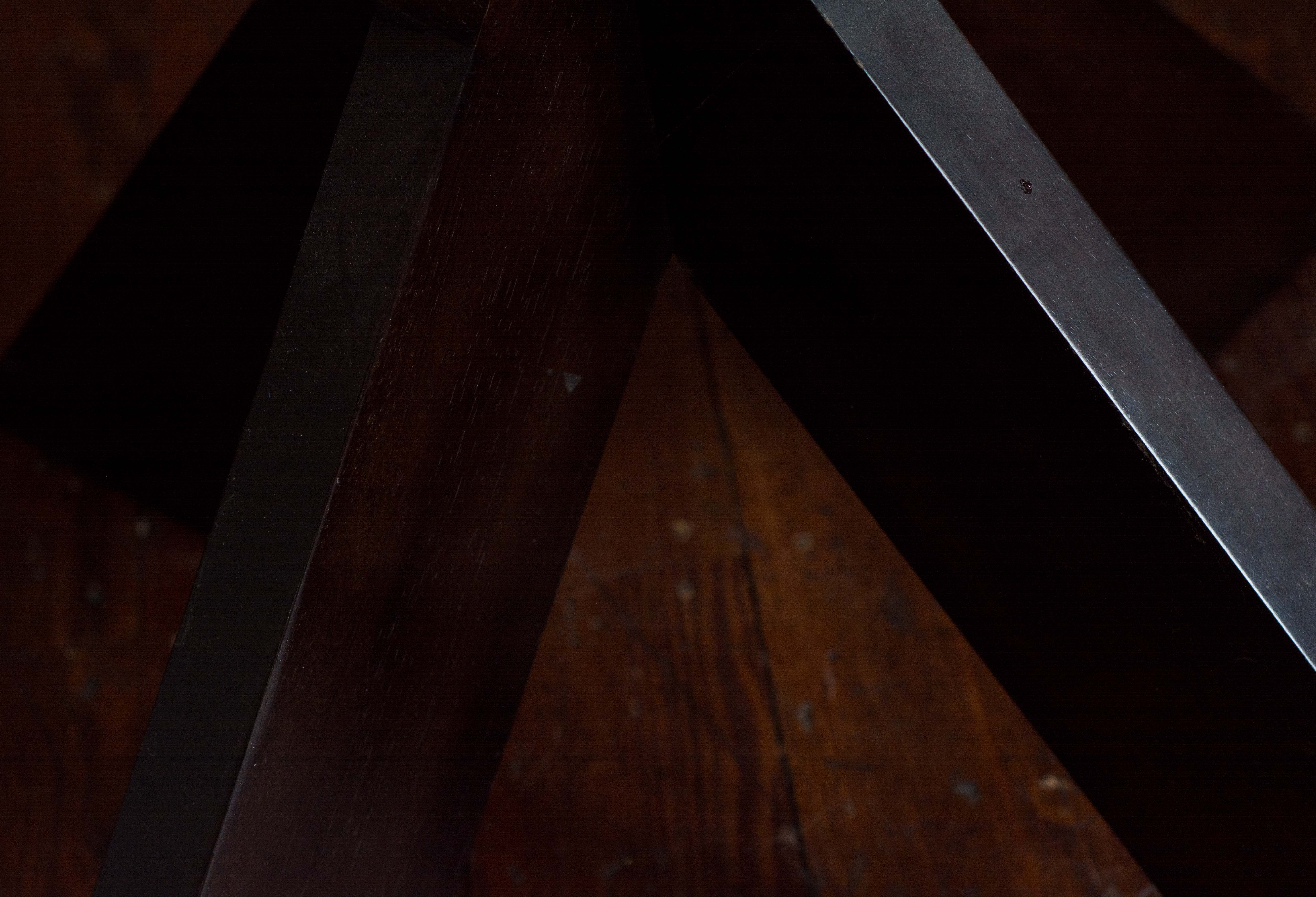 Contemporary X-Base Side Table With Glass Top